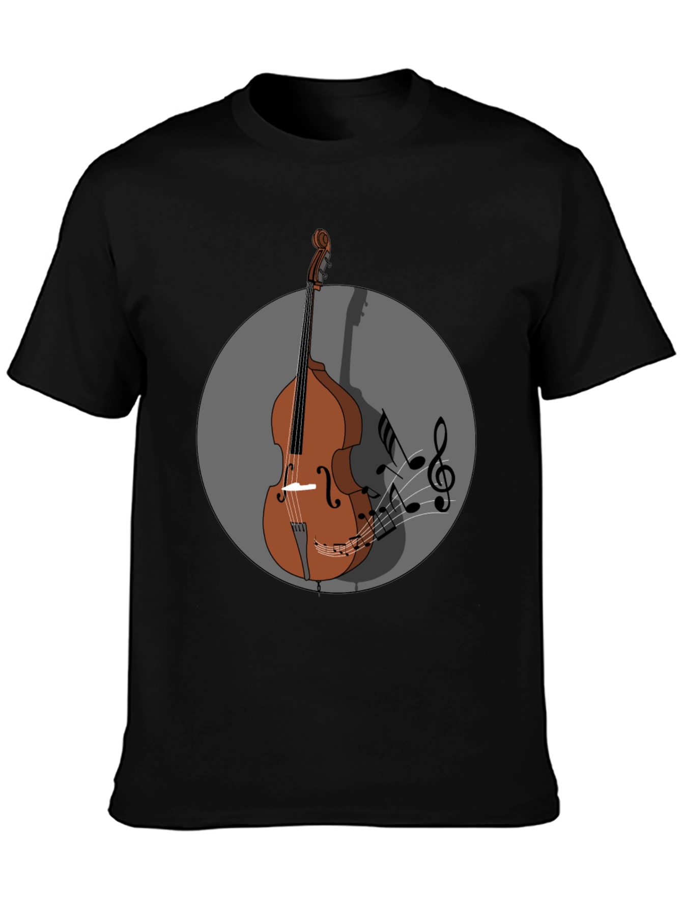 Camiseta Hombre Diseño Contrabajo Musical
