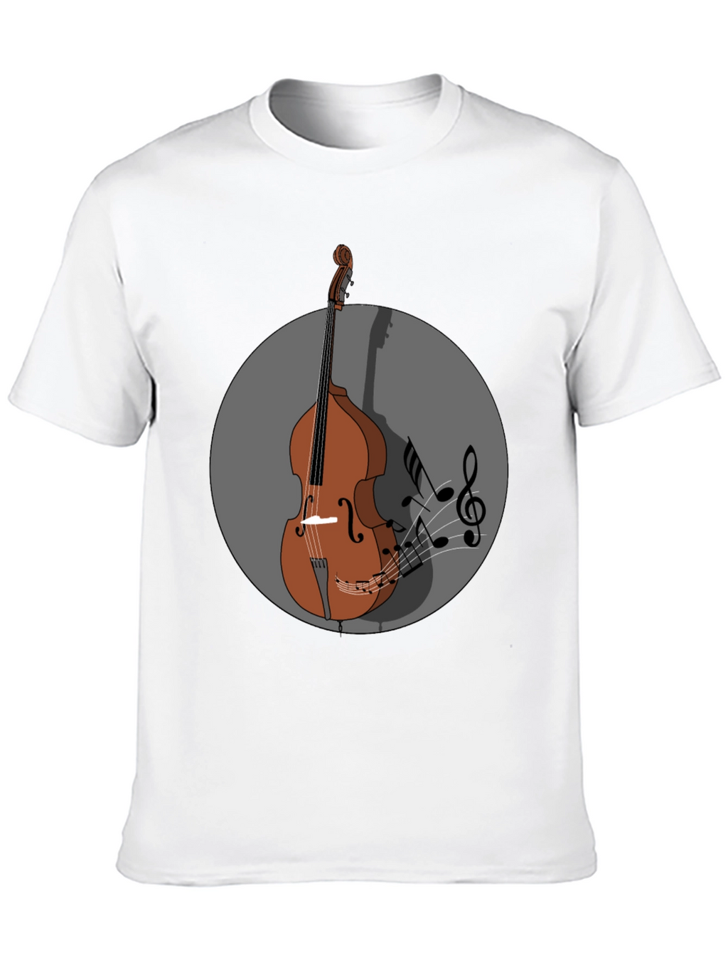 Camiseta Hombre Diseño Contrabajo Musical