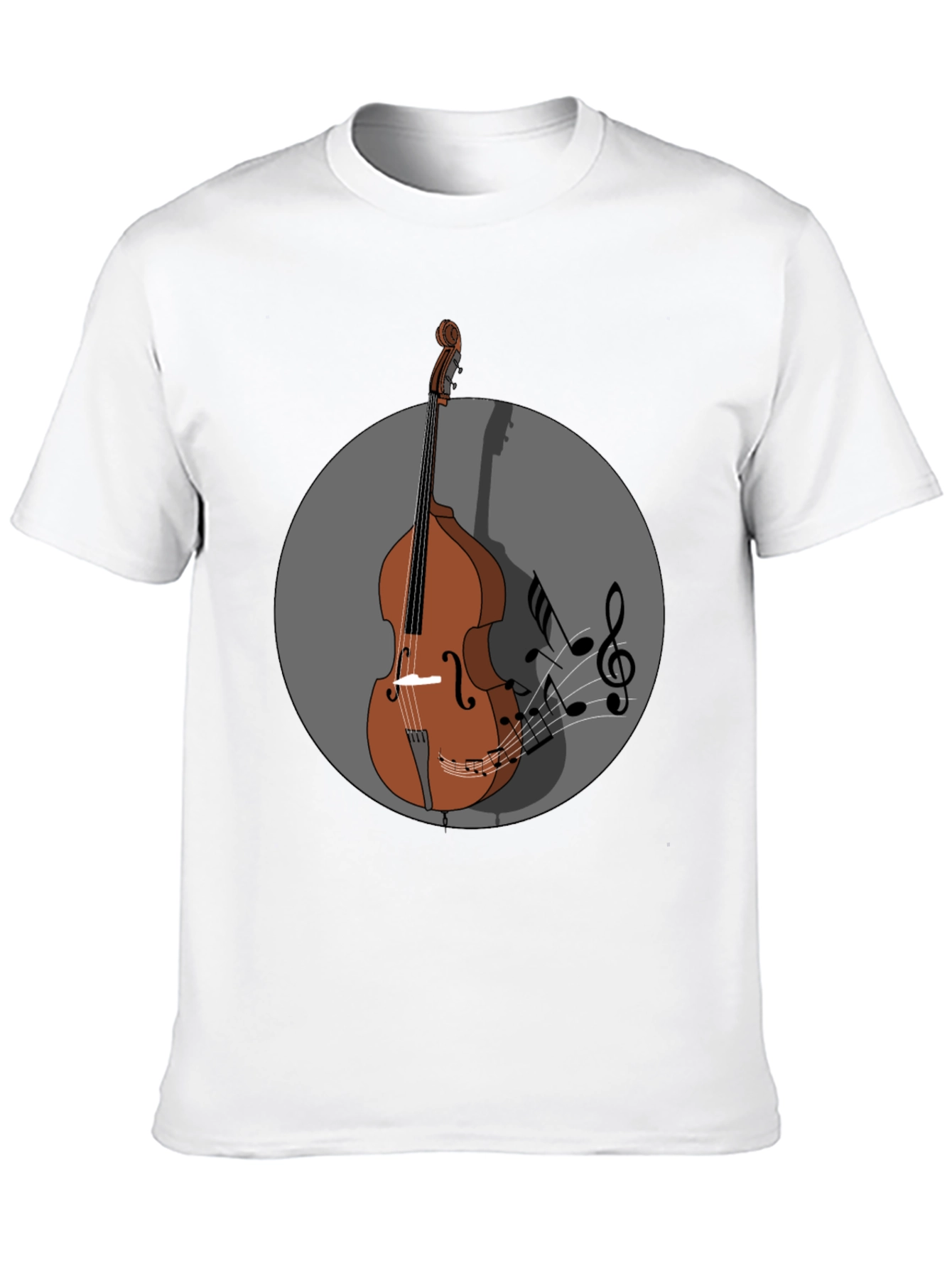 Camiseta Hombre Diseño Contrabajo Musical