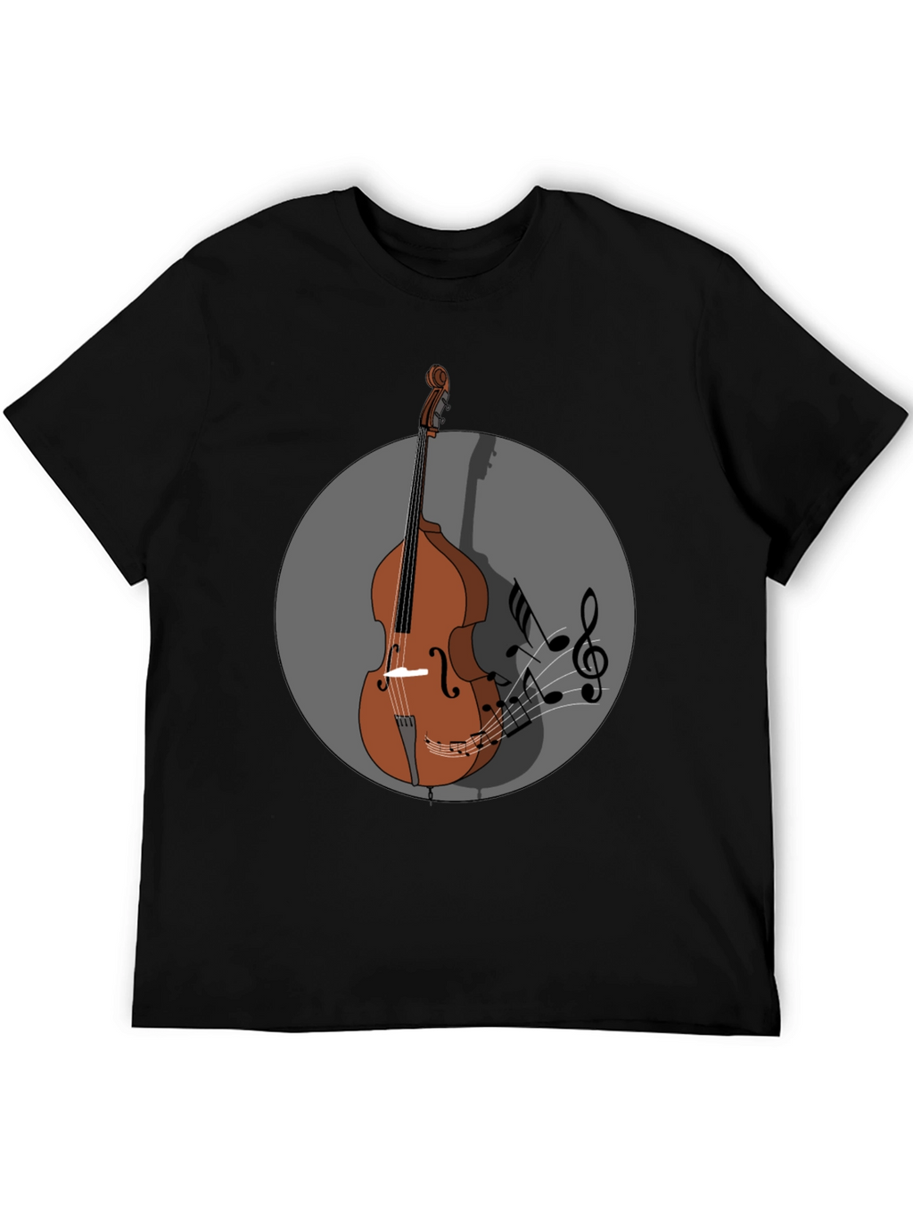 Camiseta Hombre Diseño Contrabajo Musical