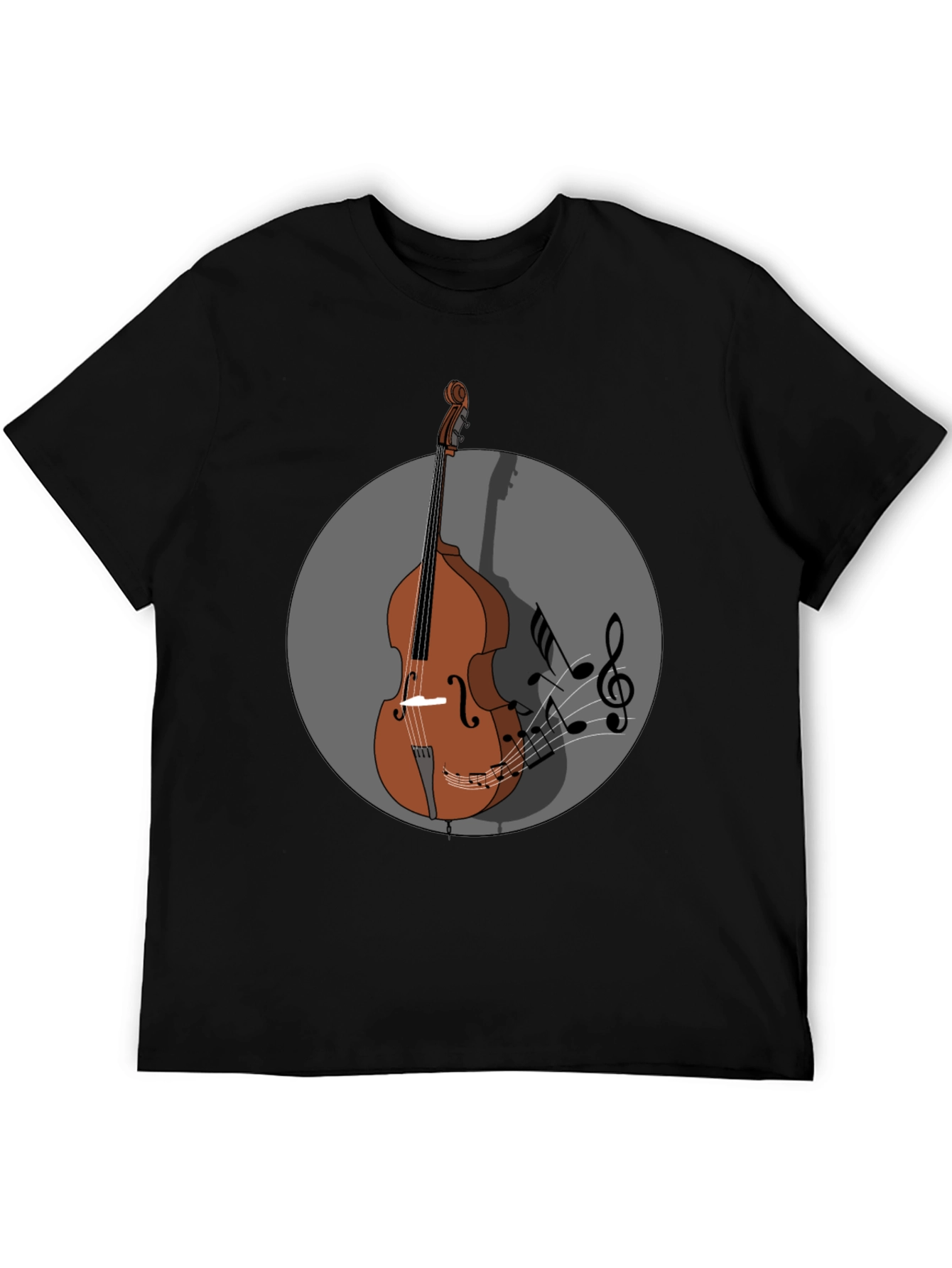 Camiseta Hombre Diseño Contrabajo Musical