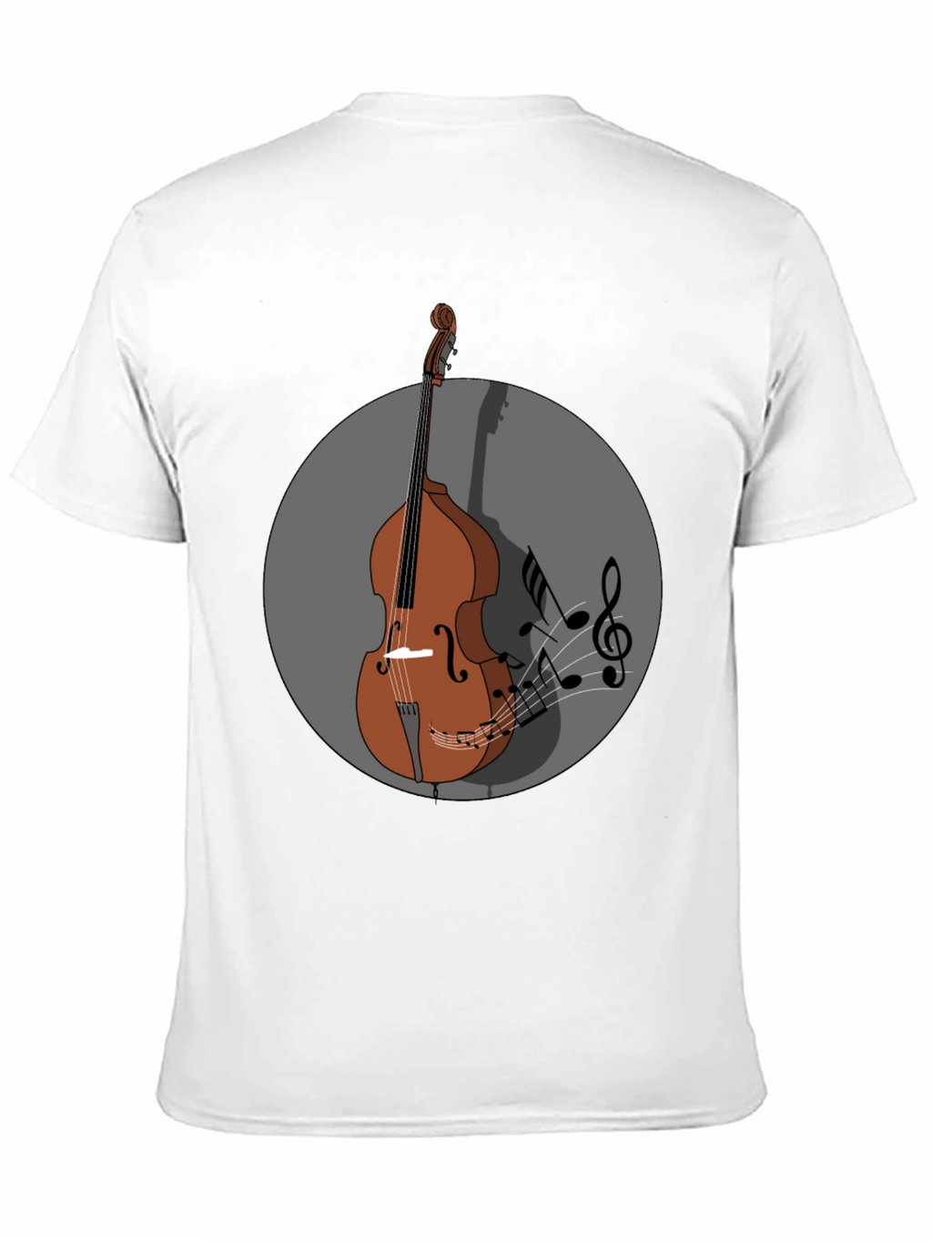 Camiseta Hombre Diseño Contrabajo Musical