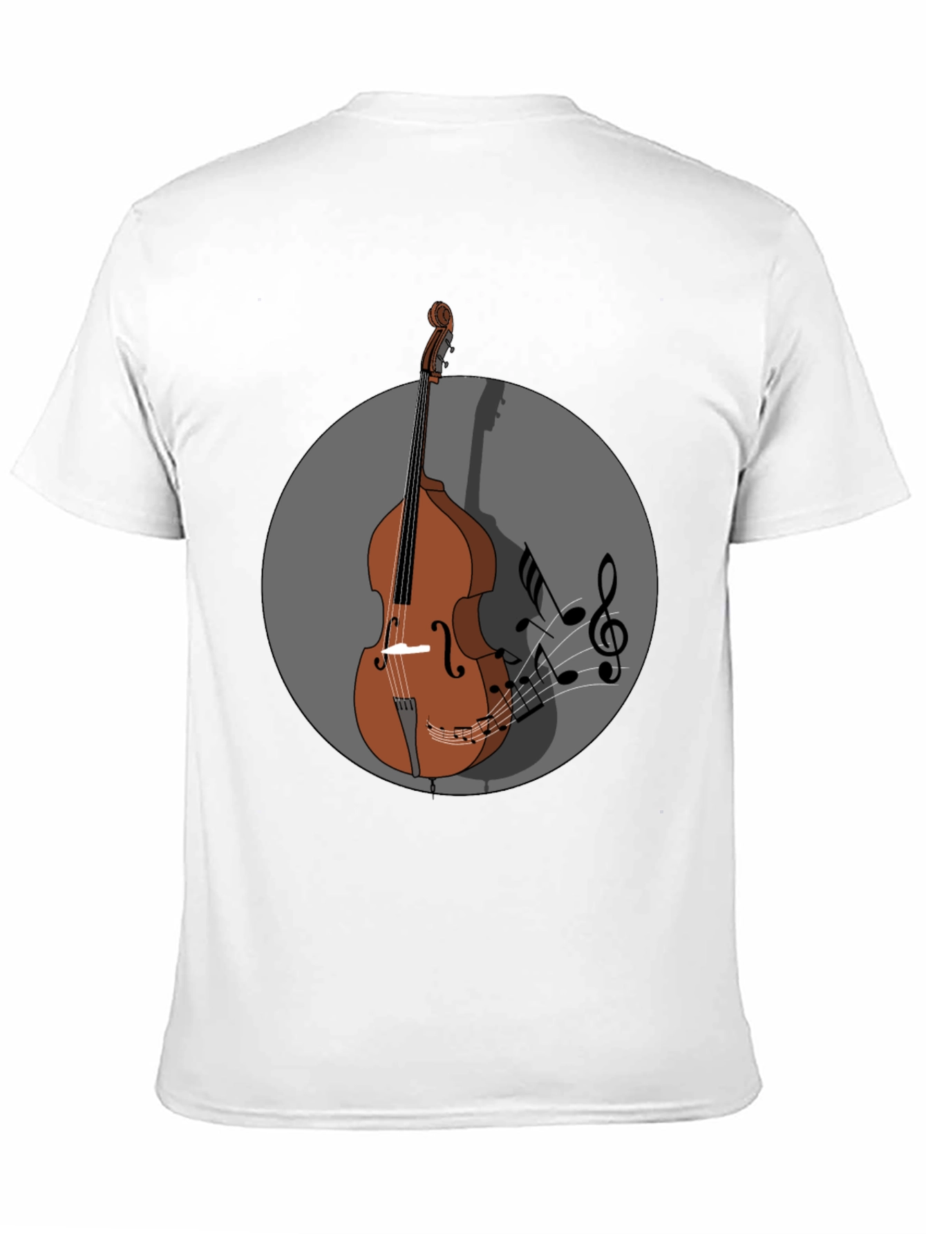 Camiseta Hombre Diseño Contrabajo Musical
