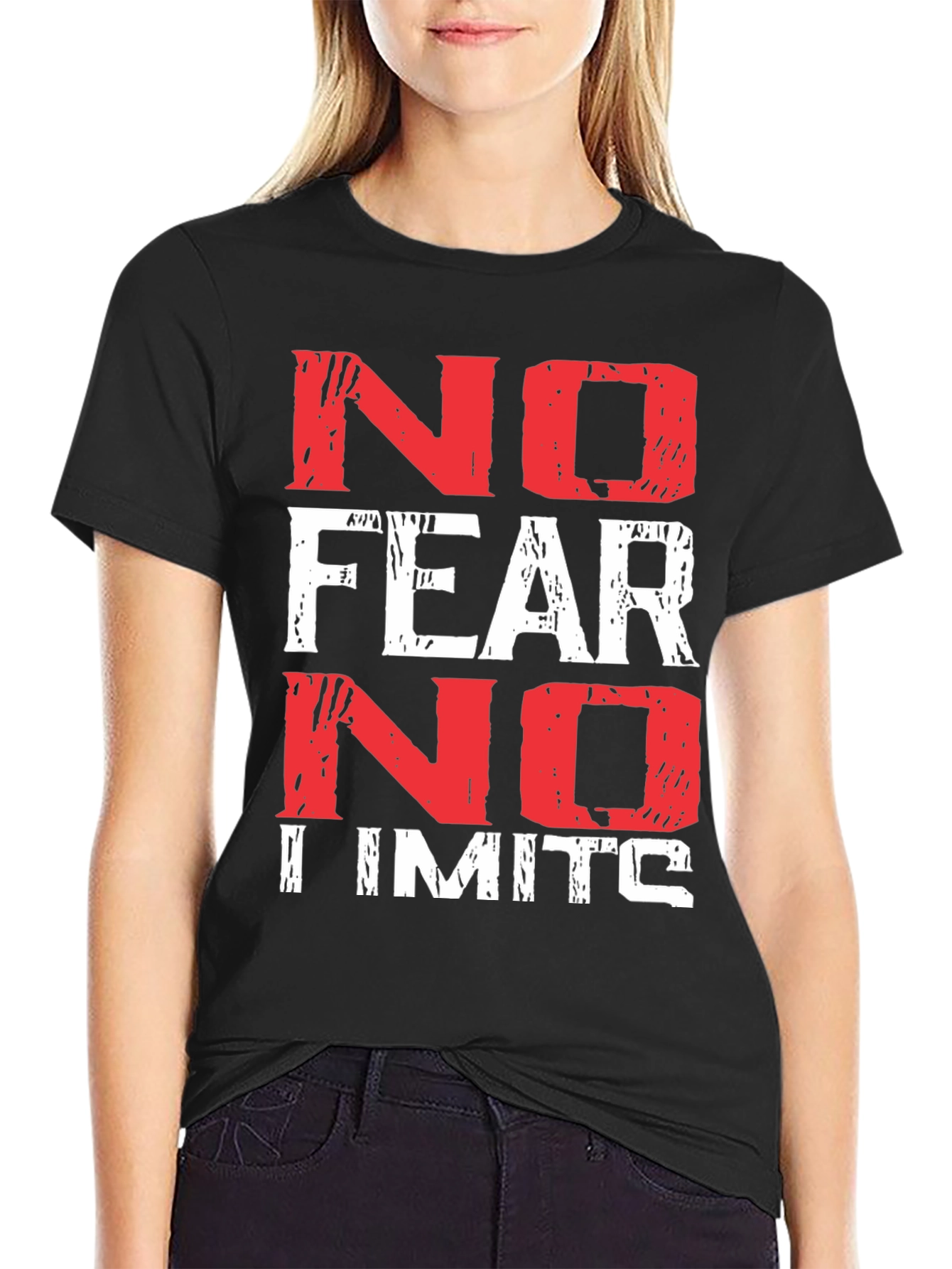 Camiseta Hombre Negra - No Fear No Limits