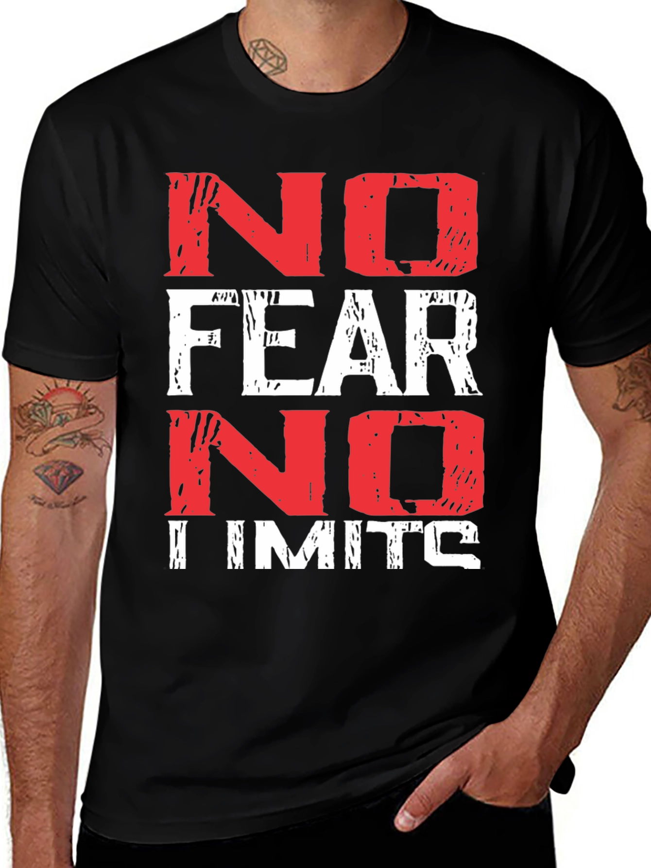 Camiseta Hombre Negra - No Fear No Limits