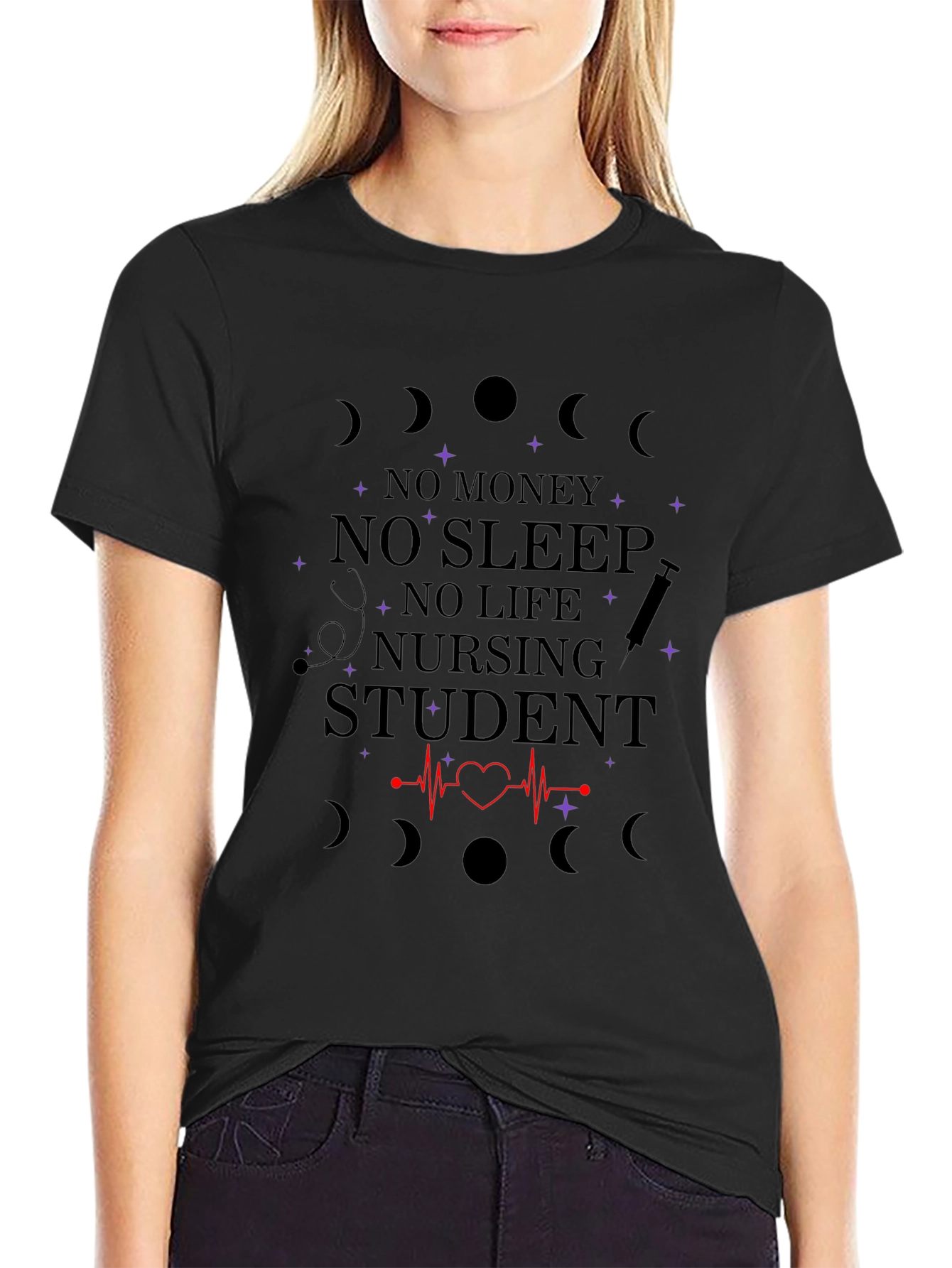 Camiseta Estudiante Enfermería - Sin Dinero Sueño Vida