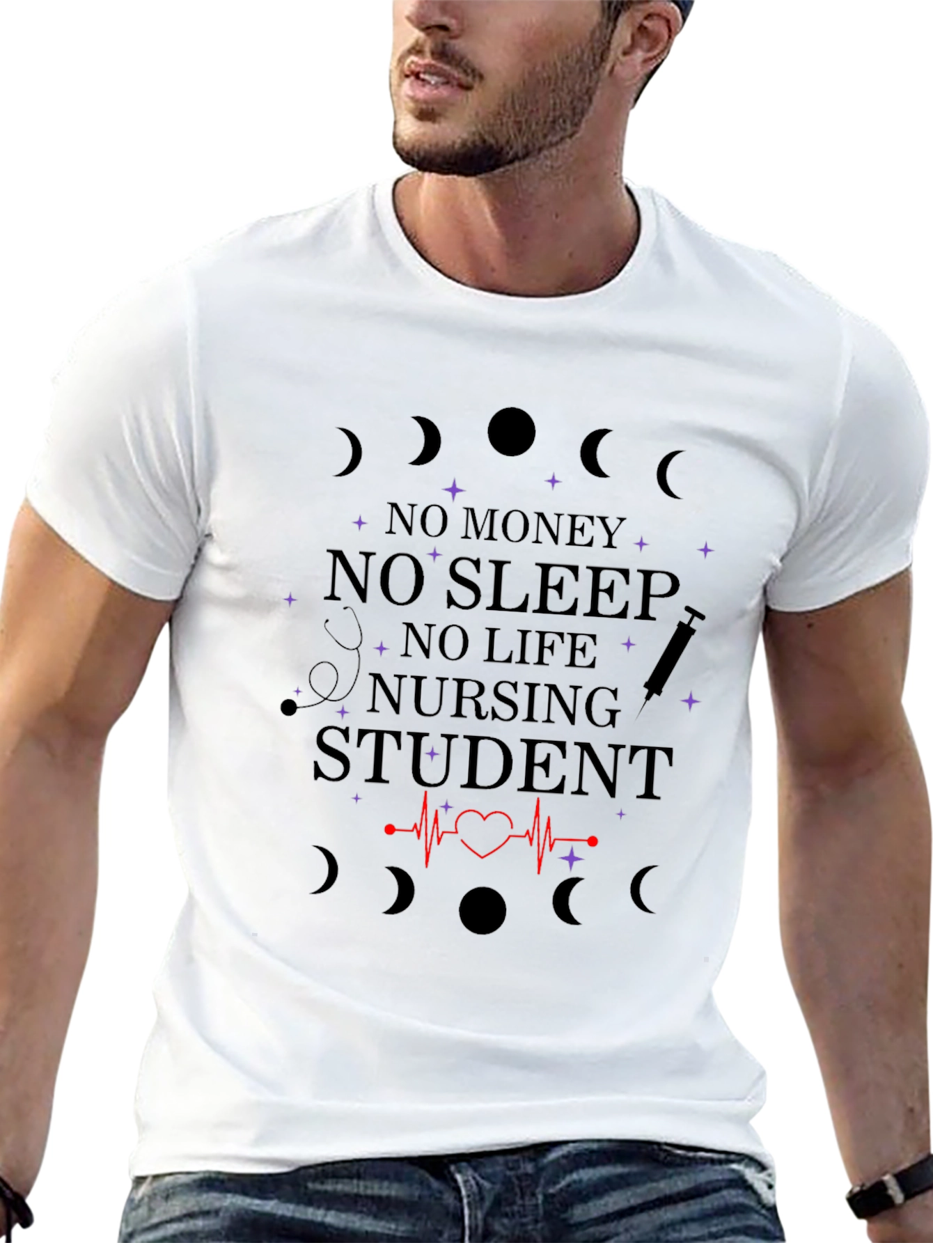 Camiseta Estudiante Enfermería - Sin Dinero Sueño Vida