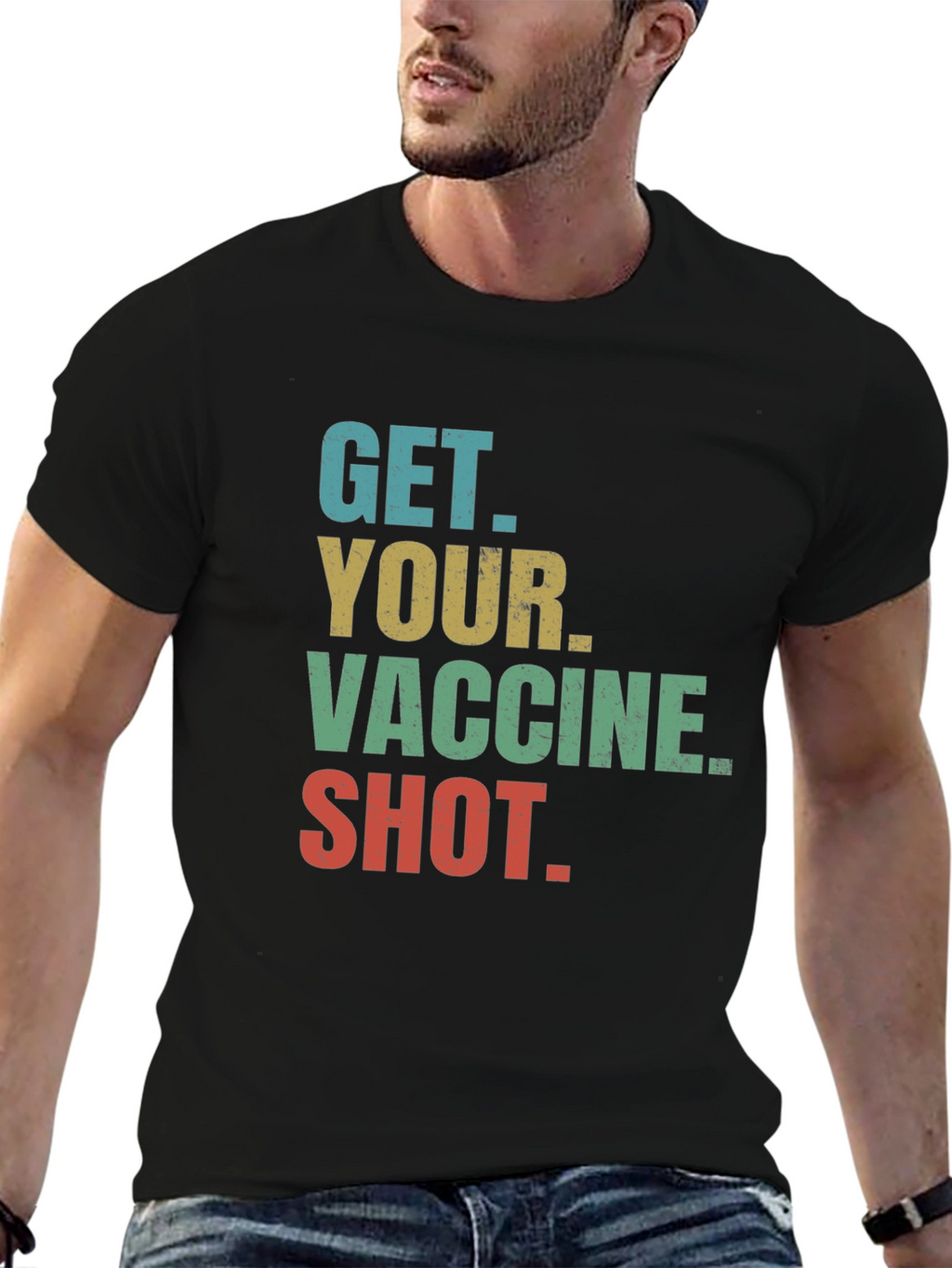 Camiseta con mensaje: ¡Vacúnate!