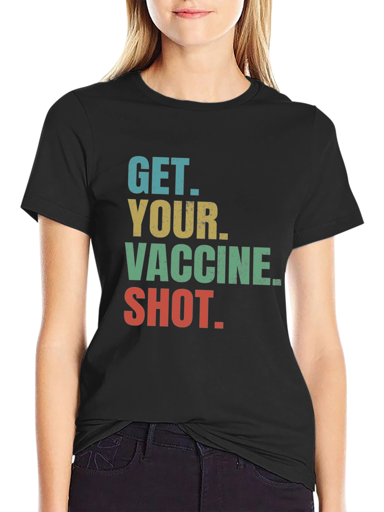 Camiseta con mensaje: ¡Vacúnate!