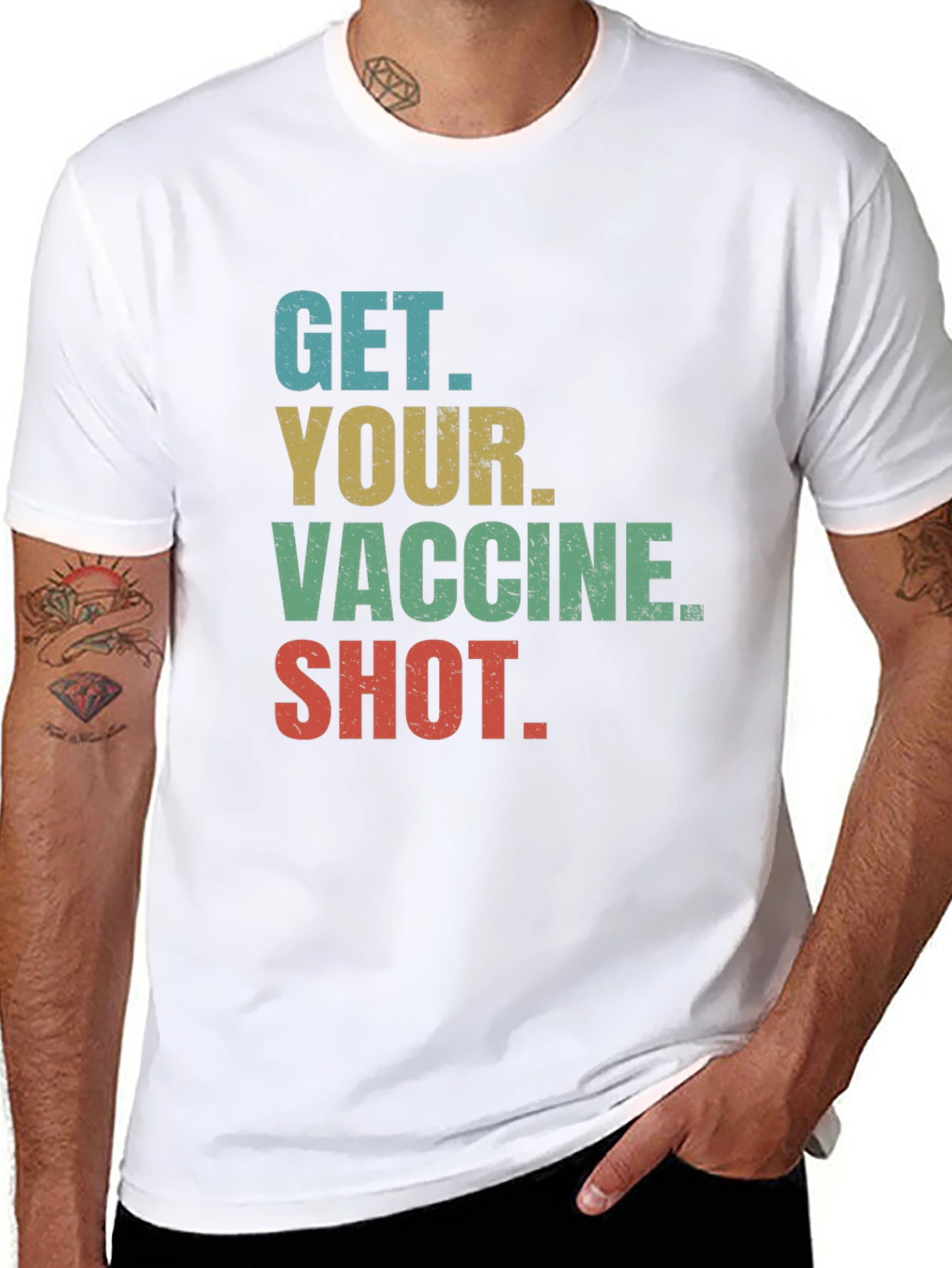 Camiseta con mensaje: ¡Vacúnate!