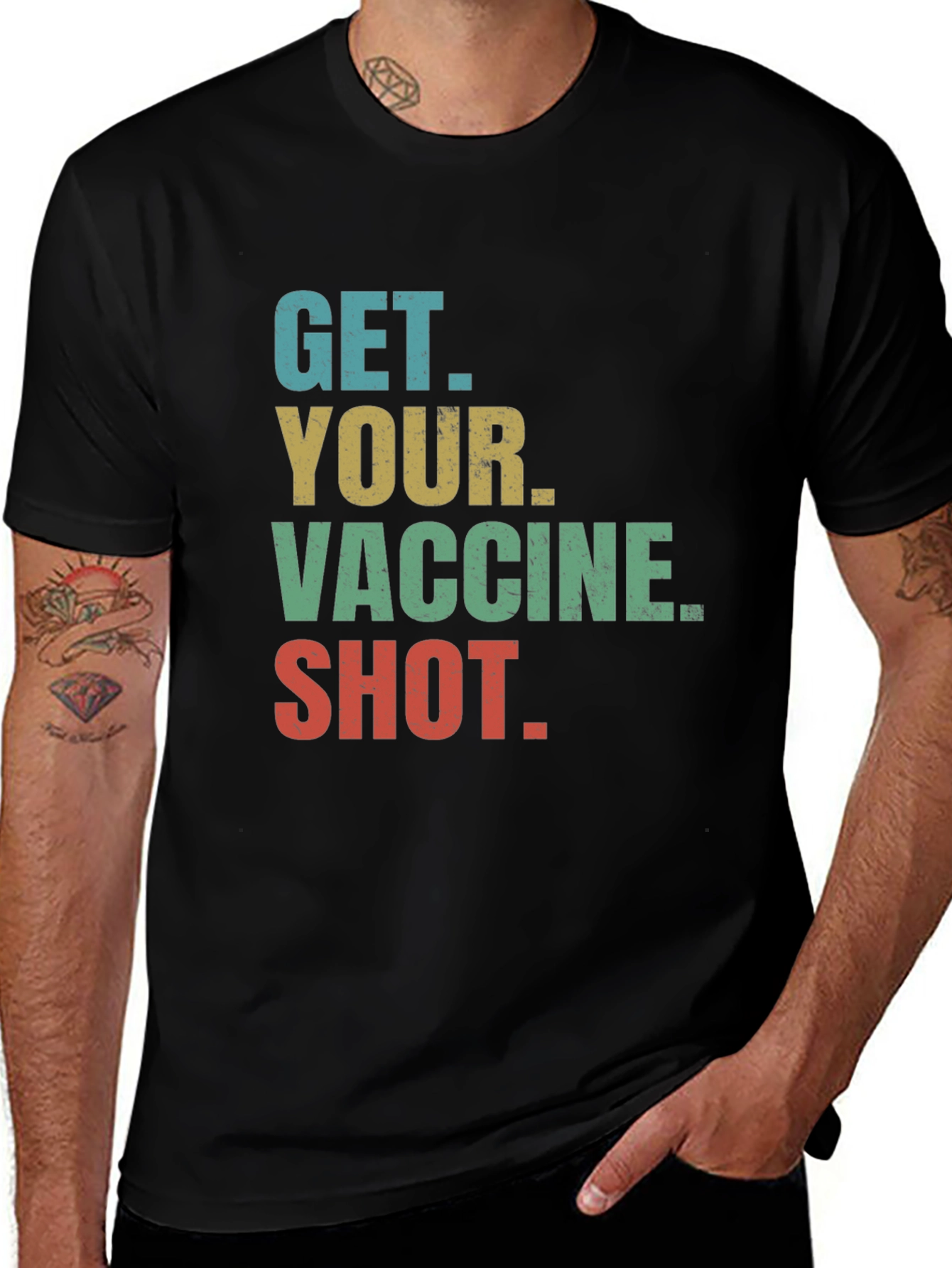 Camiseta con mensaje: ¡Vacúnate!
