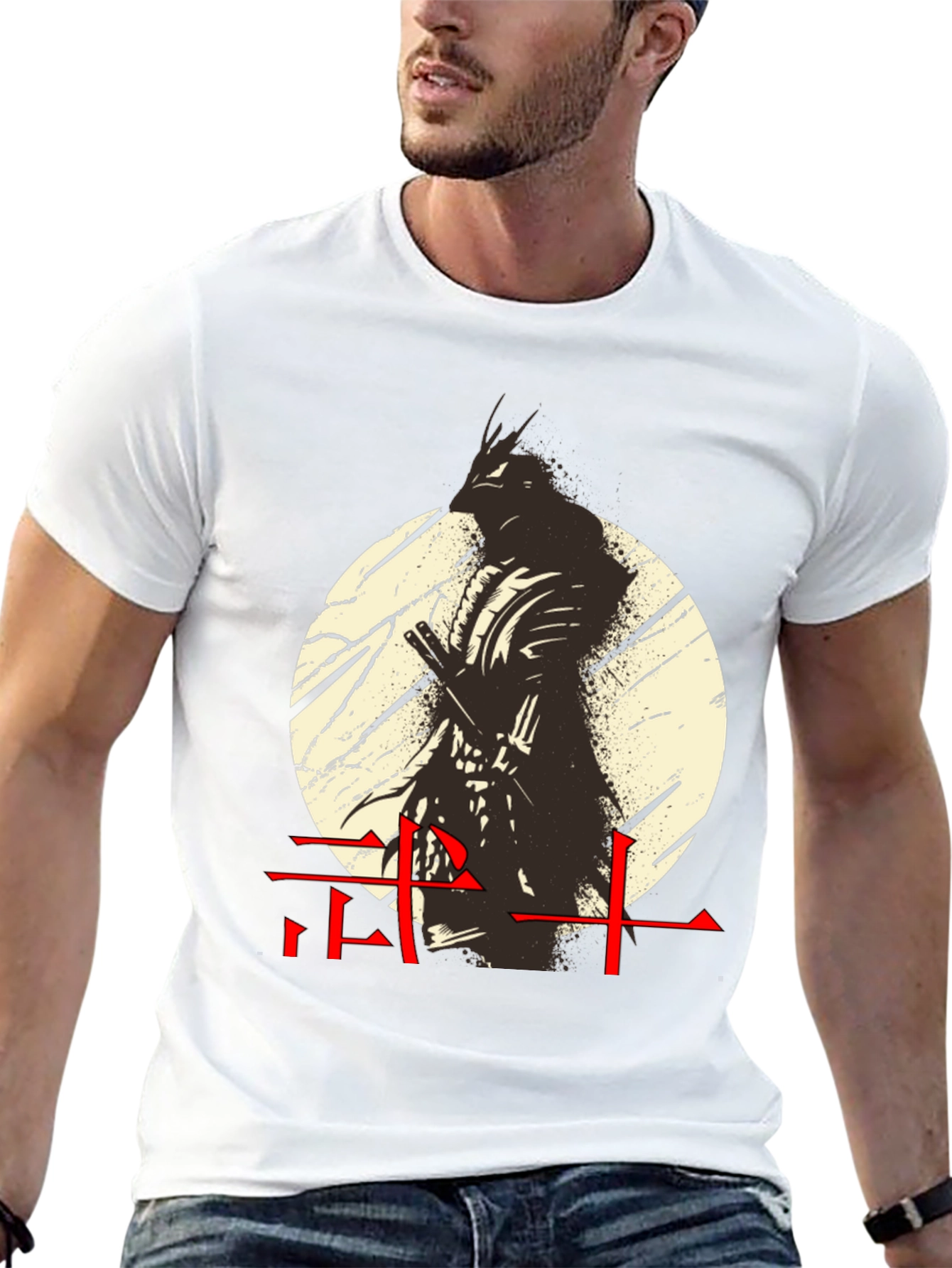 Camiseta Hombre Diseño Guerrero Japonés