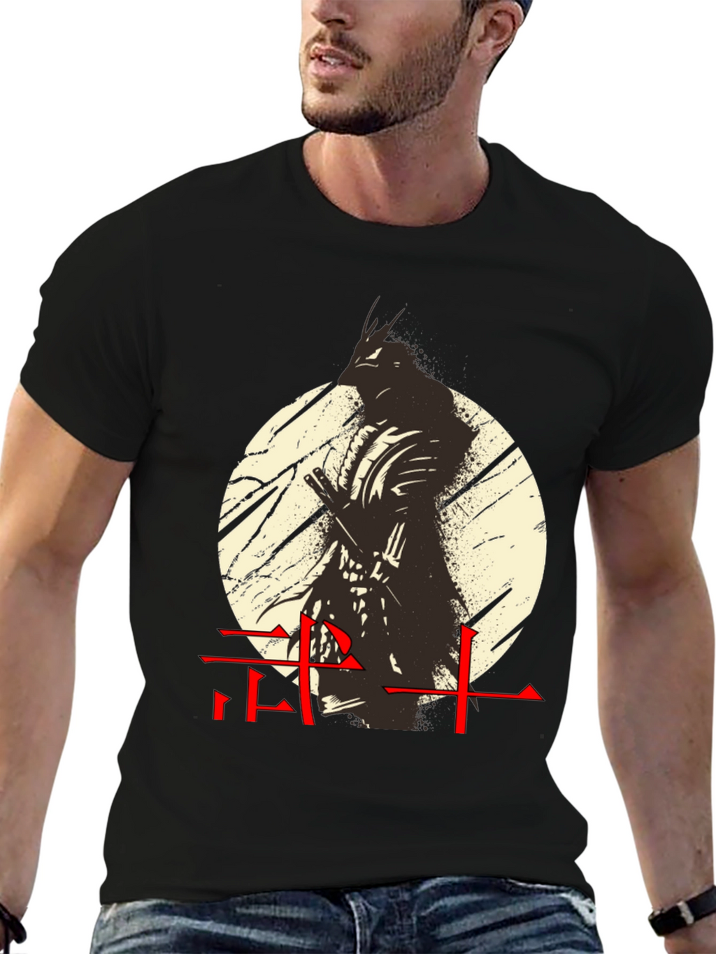 Camiseta Hombre Diseño Guerrero Japonés