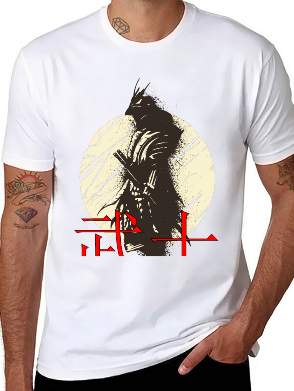 Camiseta Hombre Diseño Guerrero Japonés