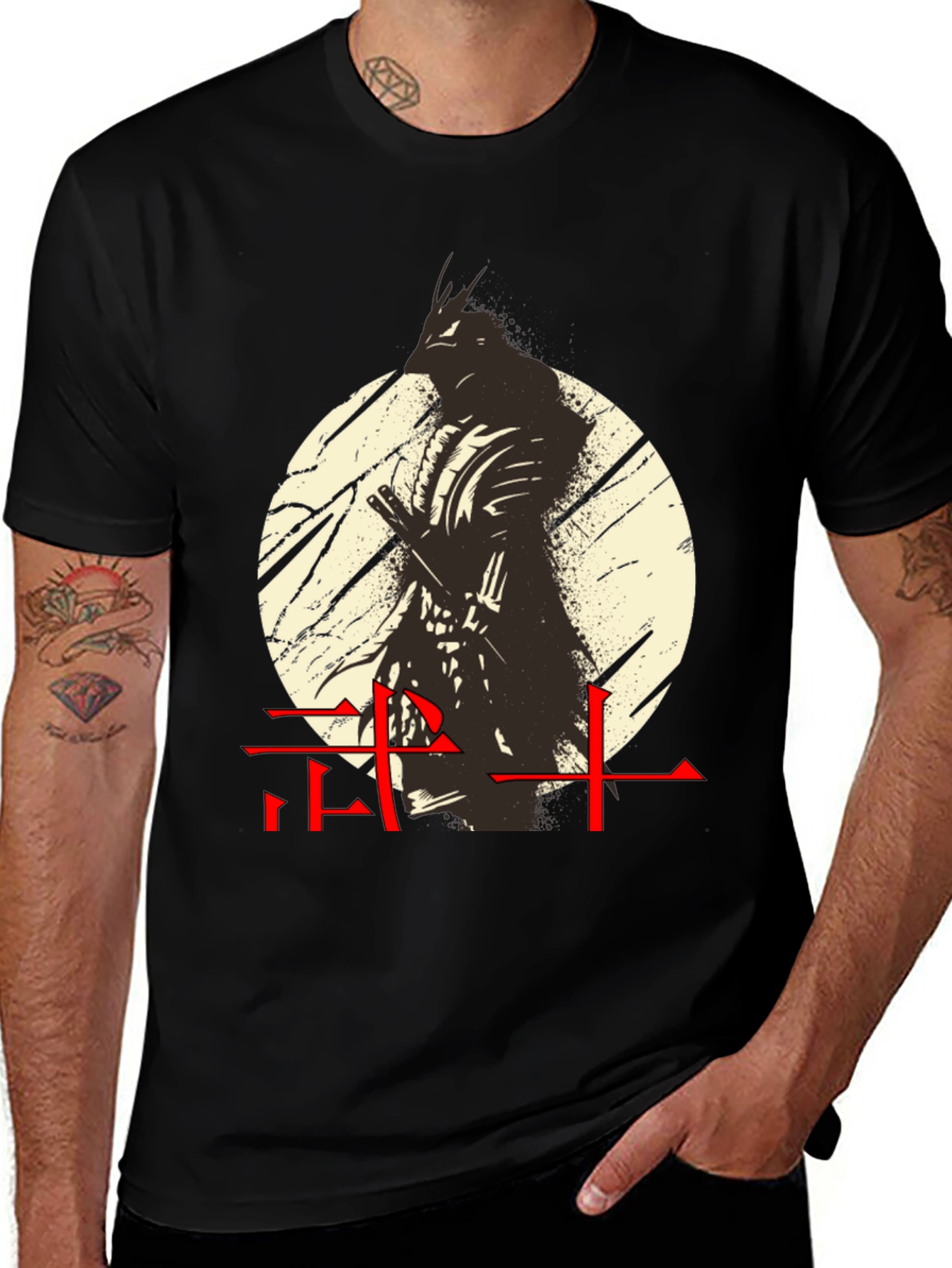 Camiseta Hombre Diseño Guerrero Japonés