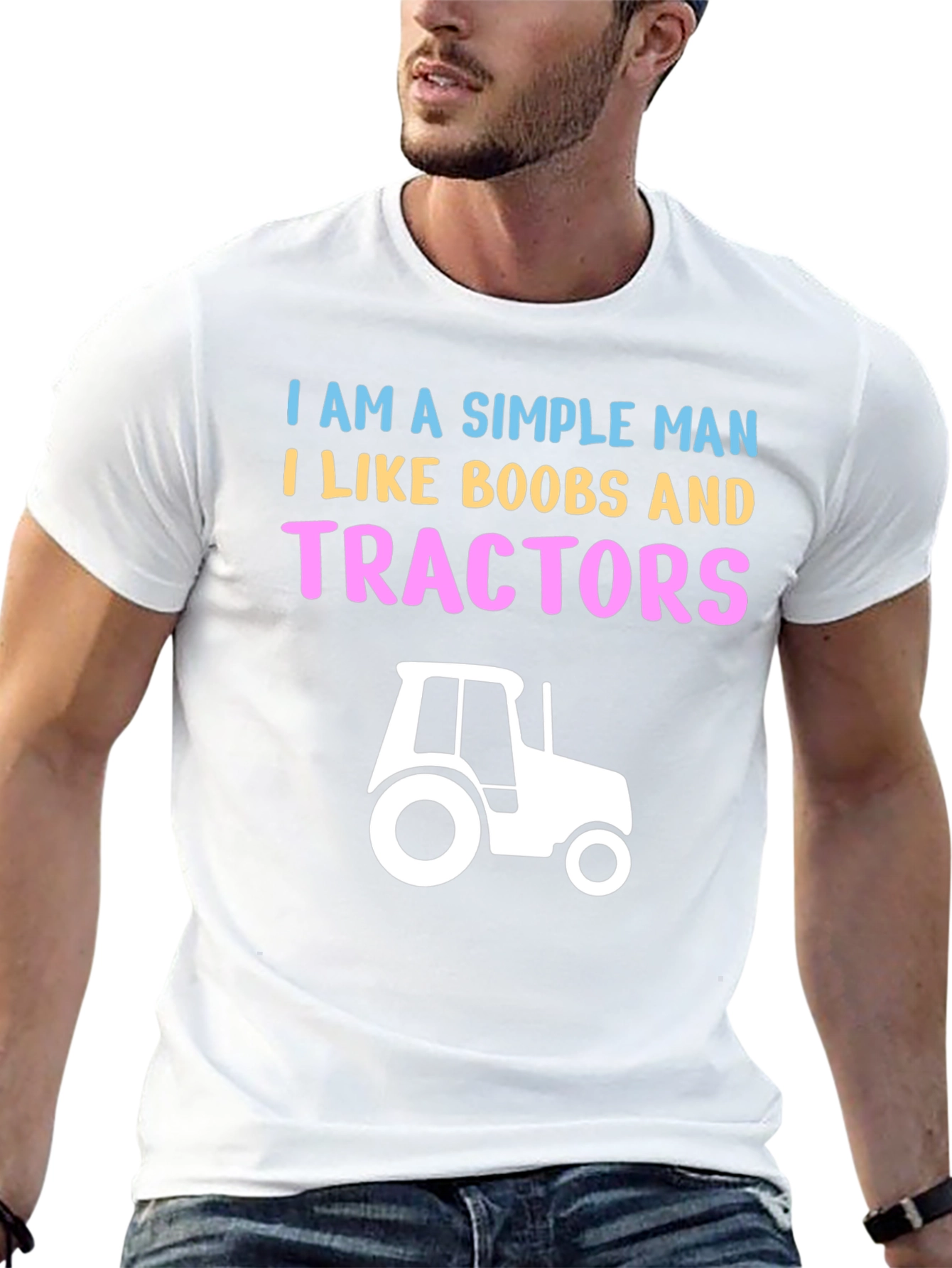 Camiseta Hombre: Boobs & Tractores