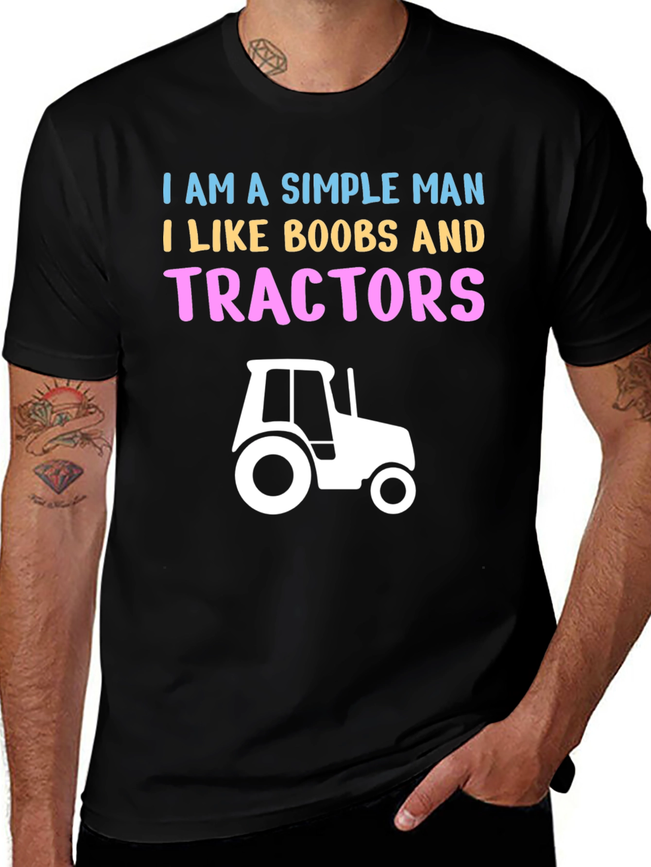 Camiseta Hombre: Boobs & Tractores