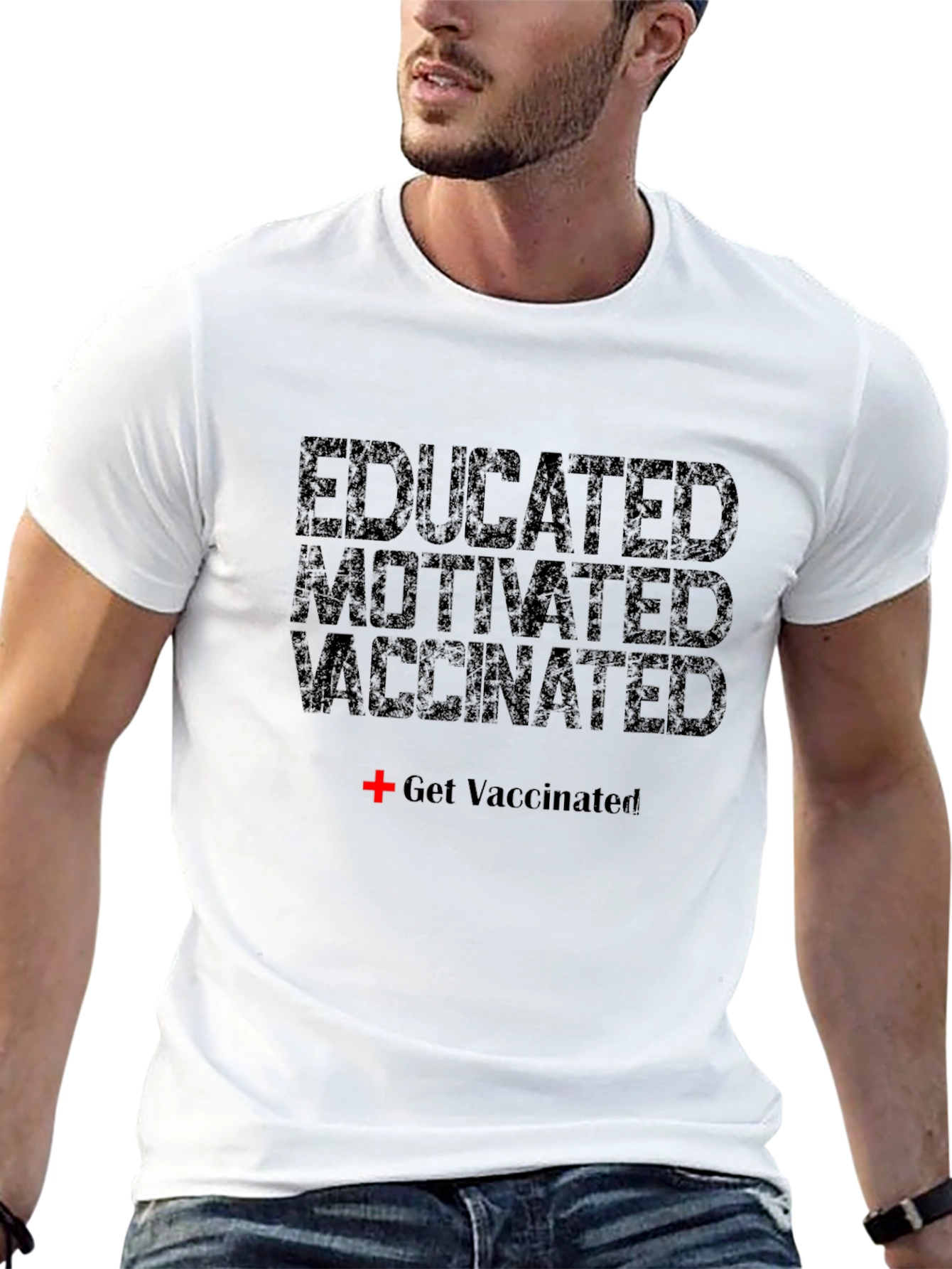 Camiseta Educado Motivado Vacunado - Estilo Casual