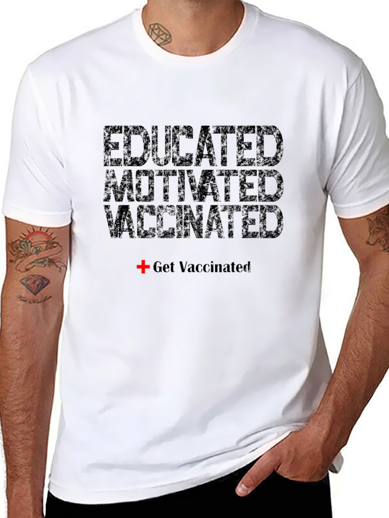 Camiseta Educado Motivado Vacunado - Estilo Casual