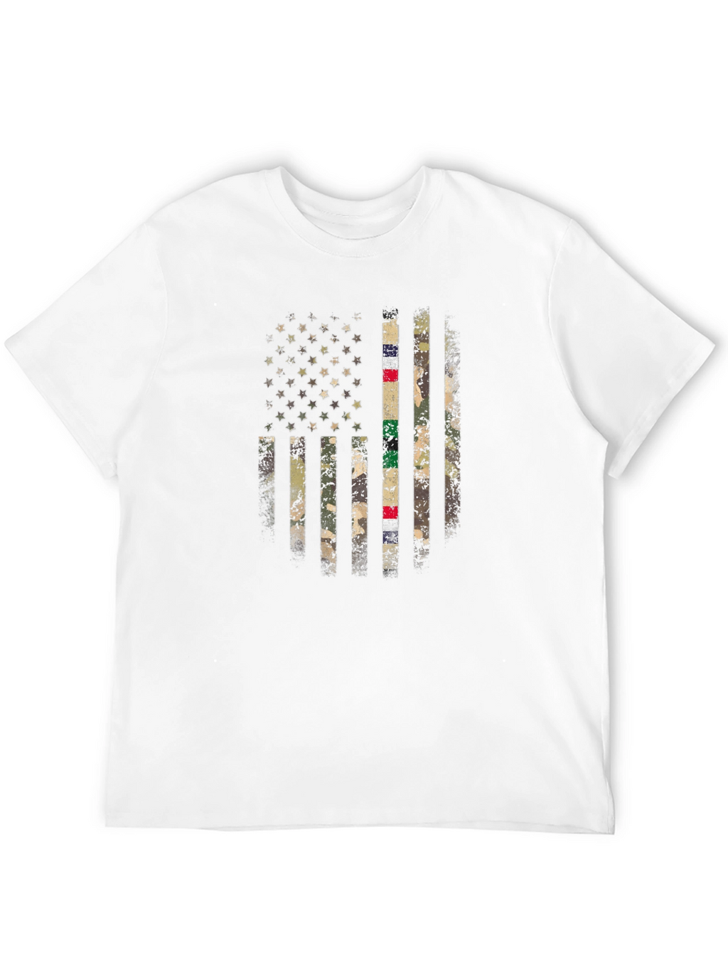 Camiseta Hombre Bandera USA Camuflaje Militar