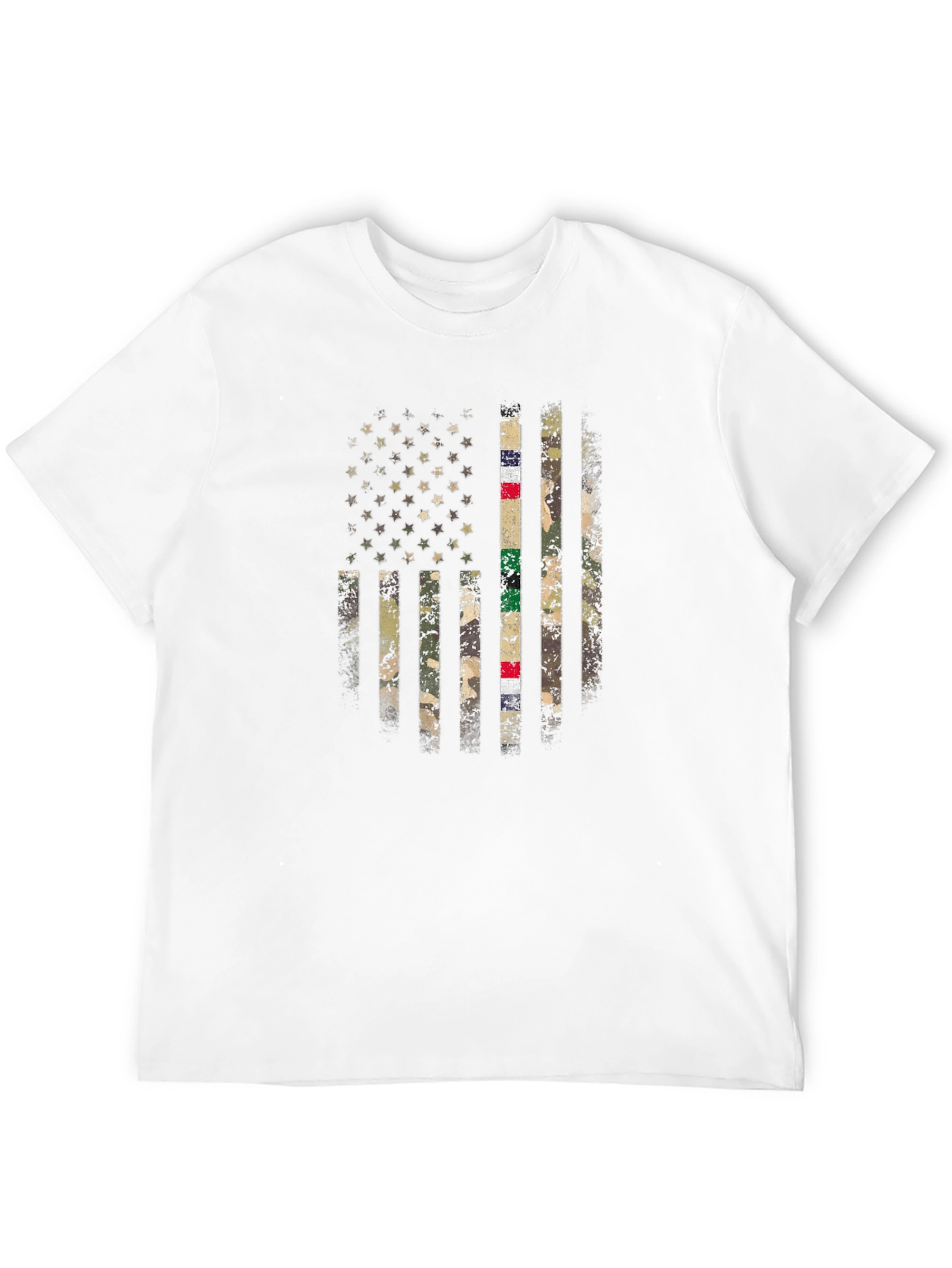 Camiseta Hombre Bandera USA Camuflaje Militar