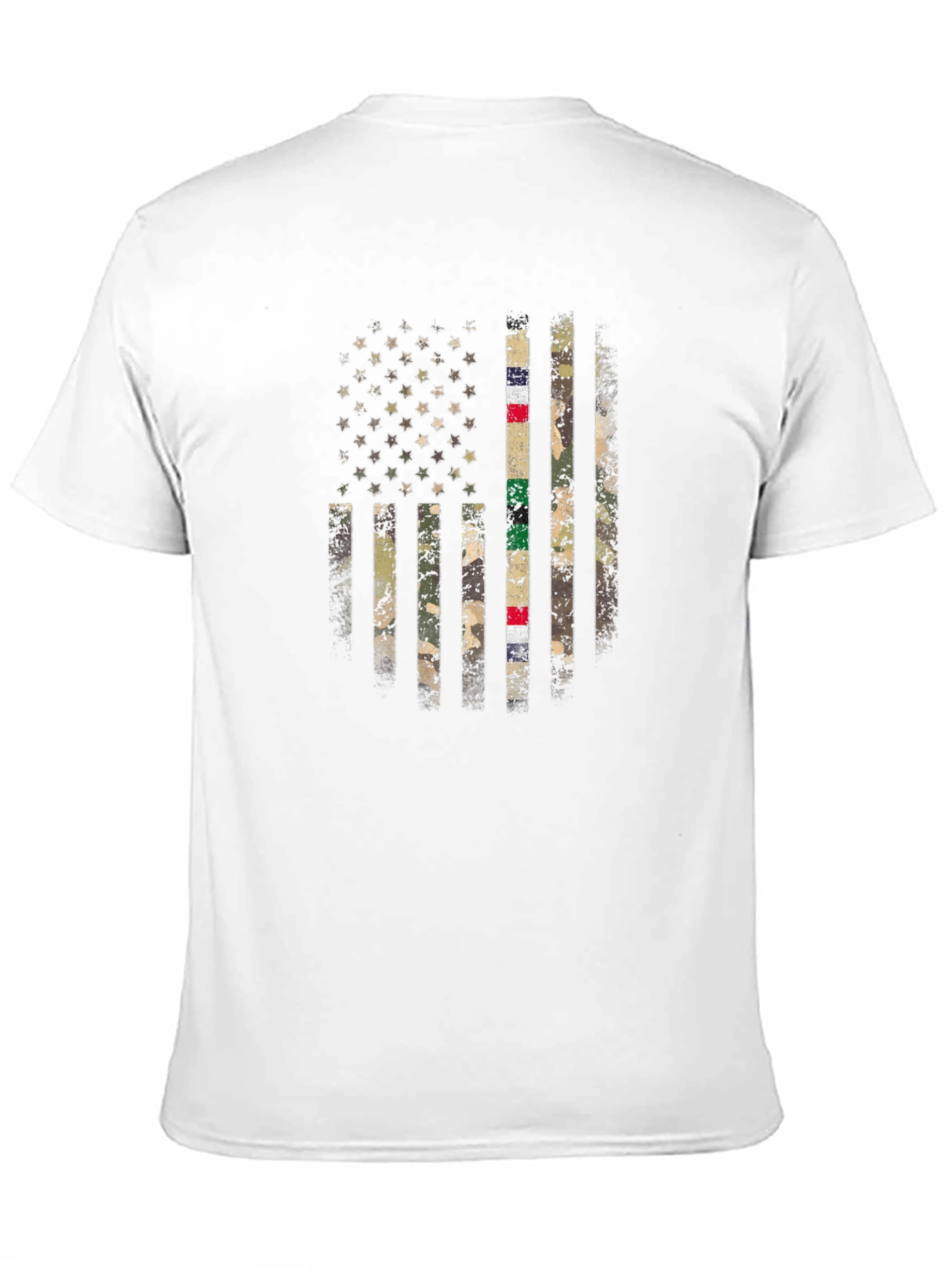 Camiseta Hombre Bandera USA Camuflaje Militar