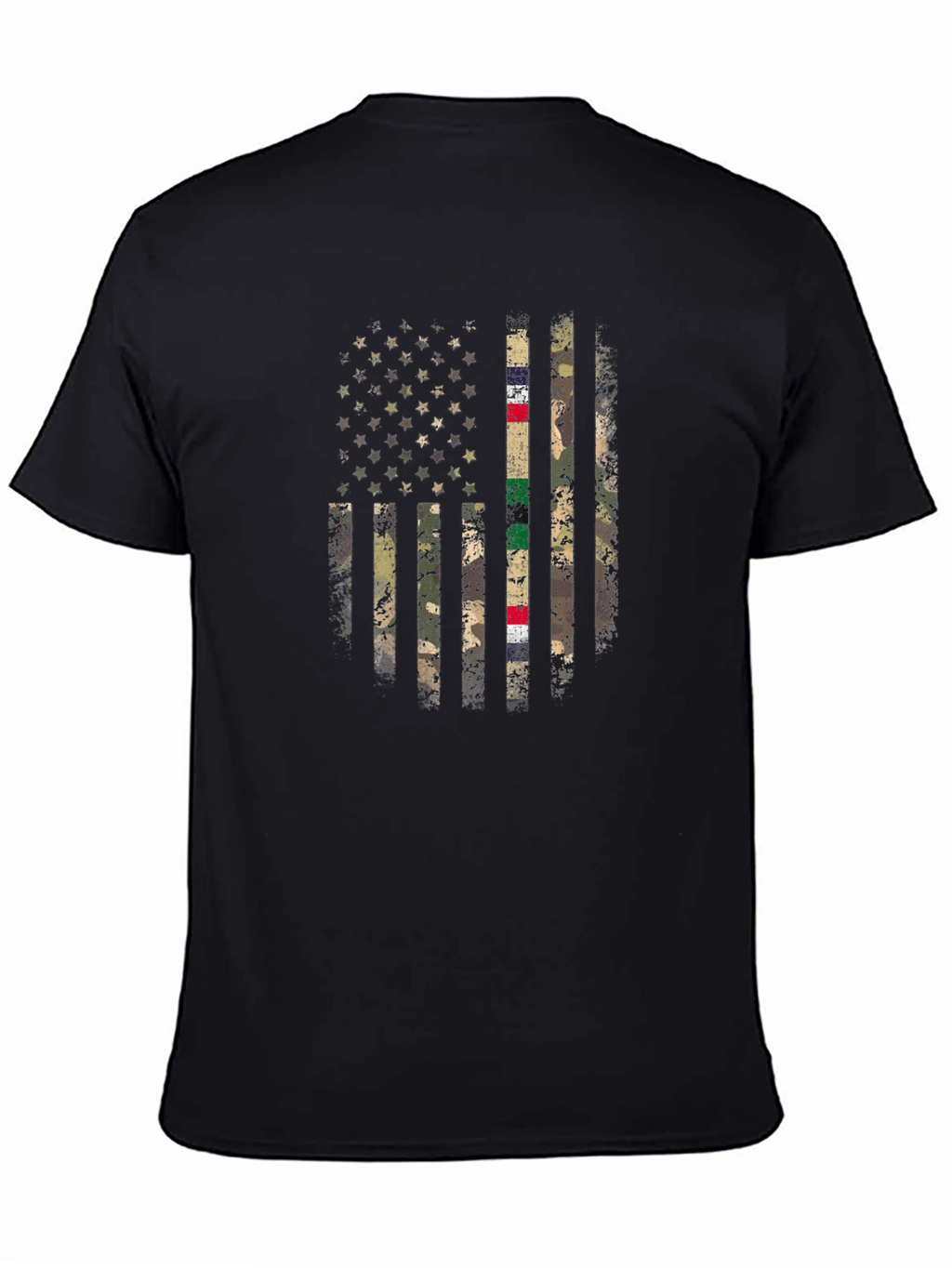 Camiseta Hombre Bandera USA Camuflaje Militar