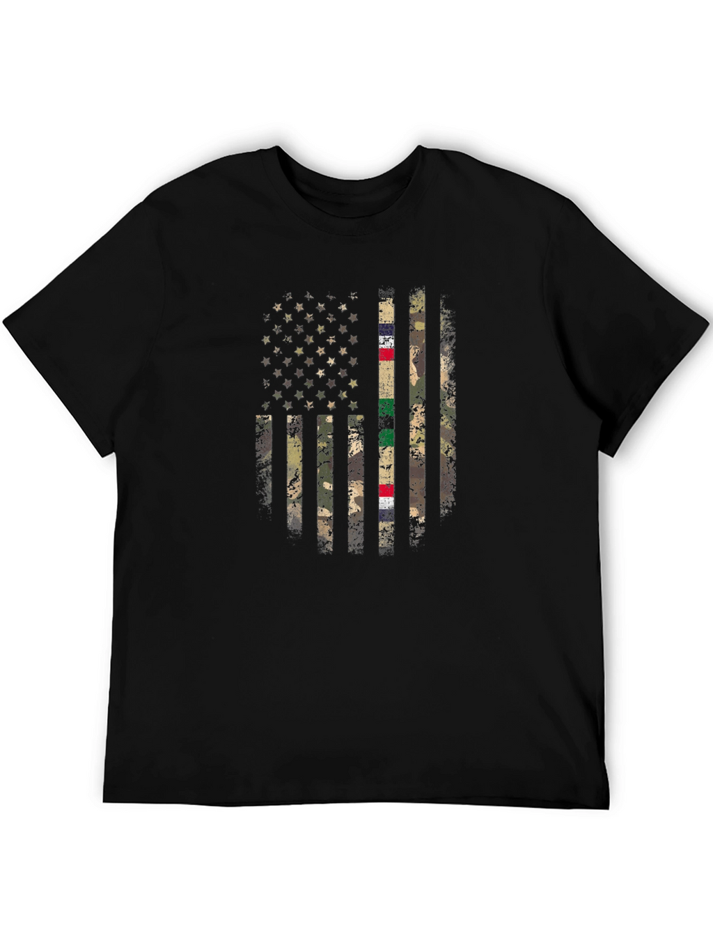Camiseta Hombre Bandera USA Camuflaje Militar