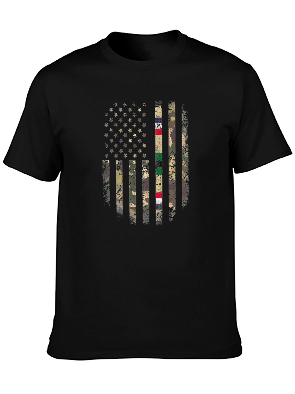Camiseta Hombre Bandera USA Camuflaje Militar