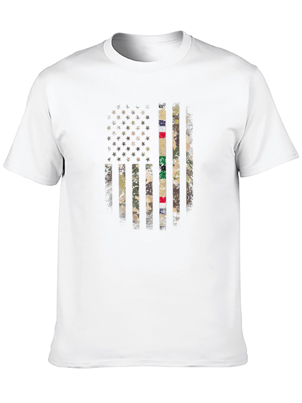 Camiseta Hombre Bandera USA Camuflaje Militar