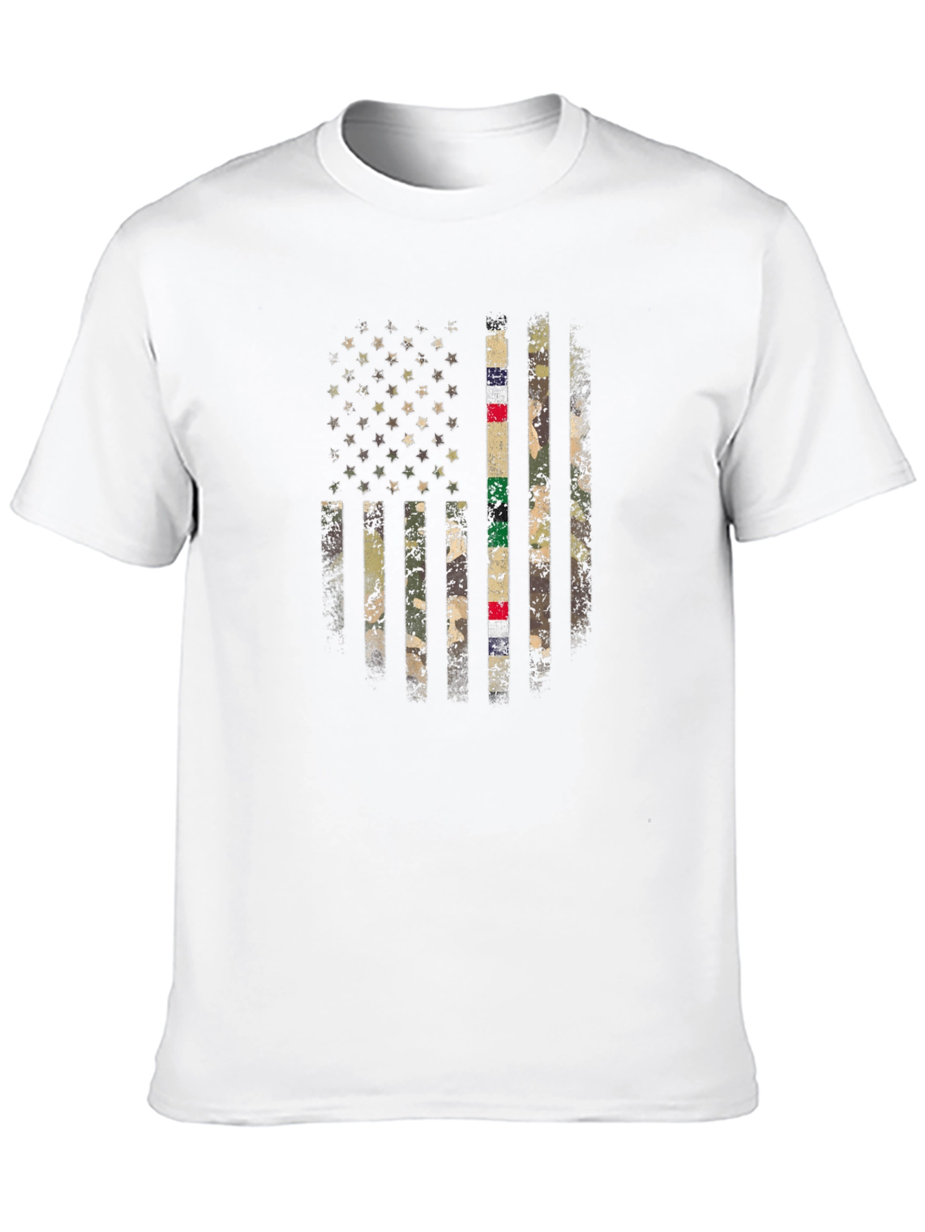 Camiseta Hombre Bandera USA Camuflaje Militar