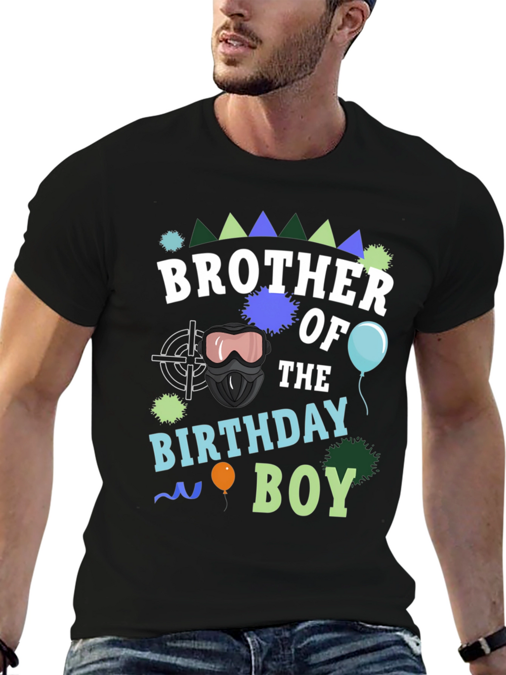 Camiseta Hermano del Cumpleañero Negra