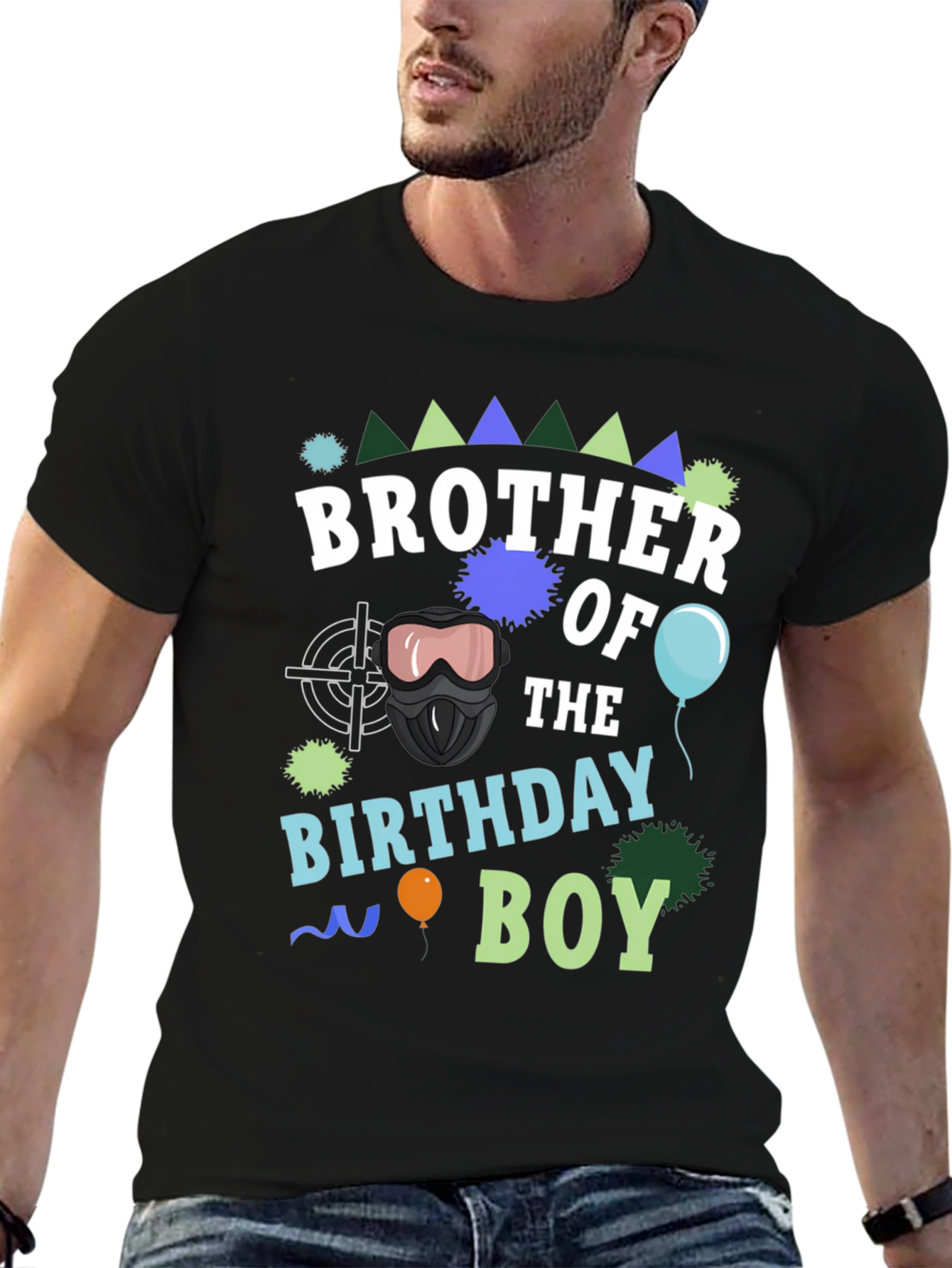 Camiseta Hermano del Cumpleañero Negra