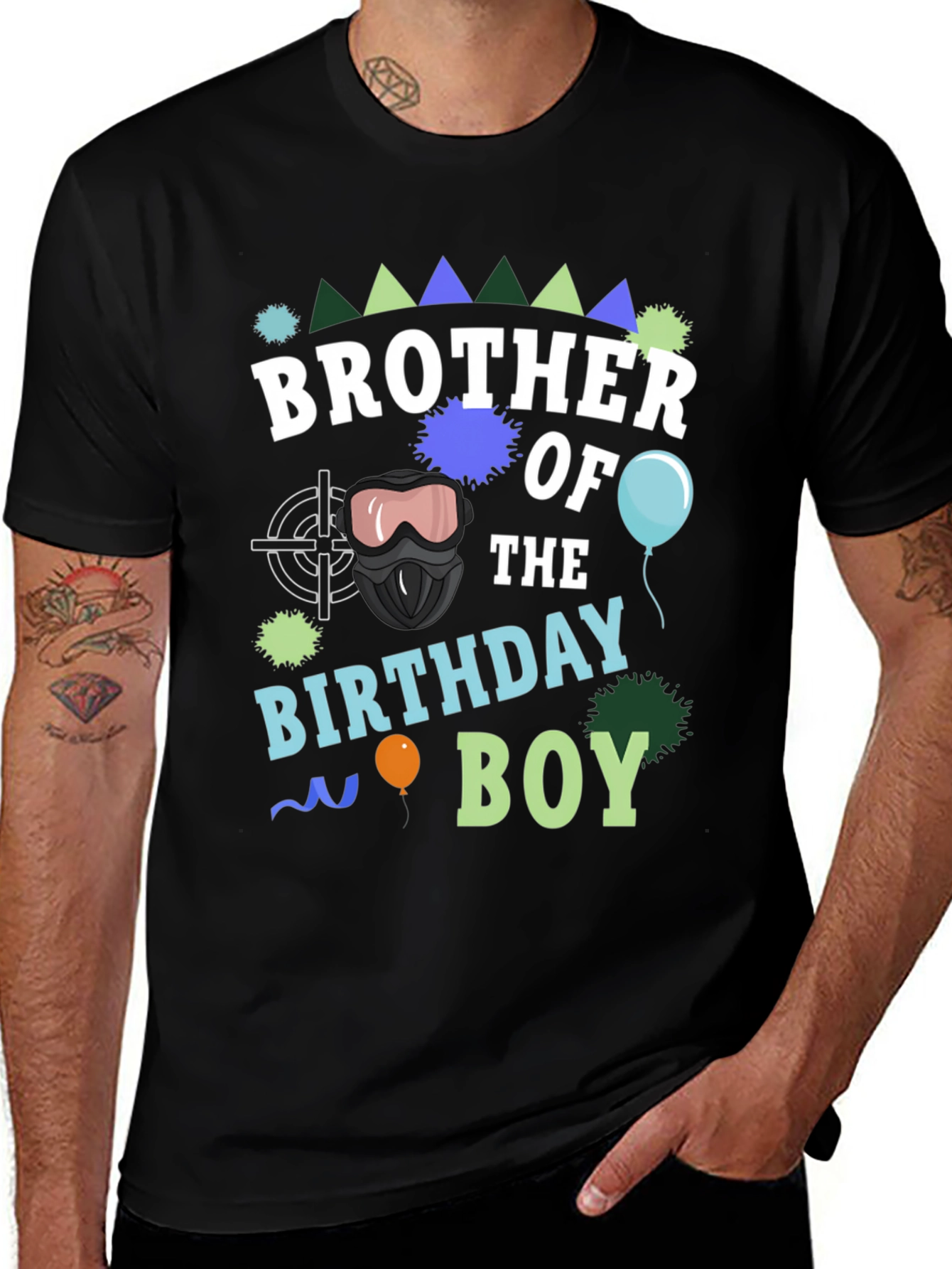 Camiseta Hermano del Cumpleañero Negra