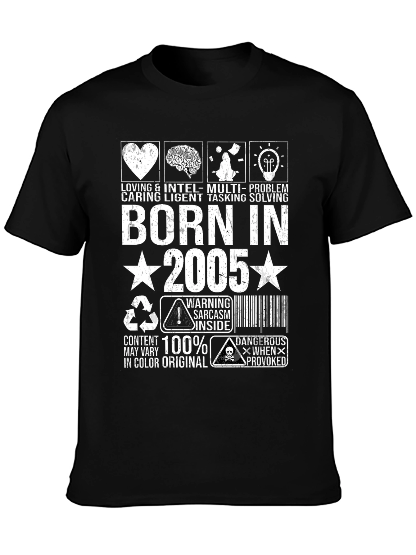 Camiseta Born in 2005 Negra