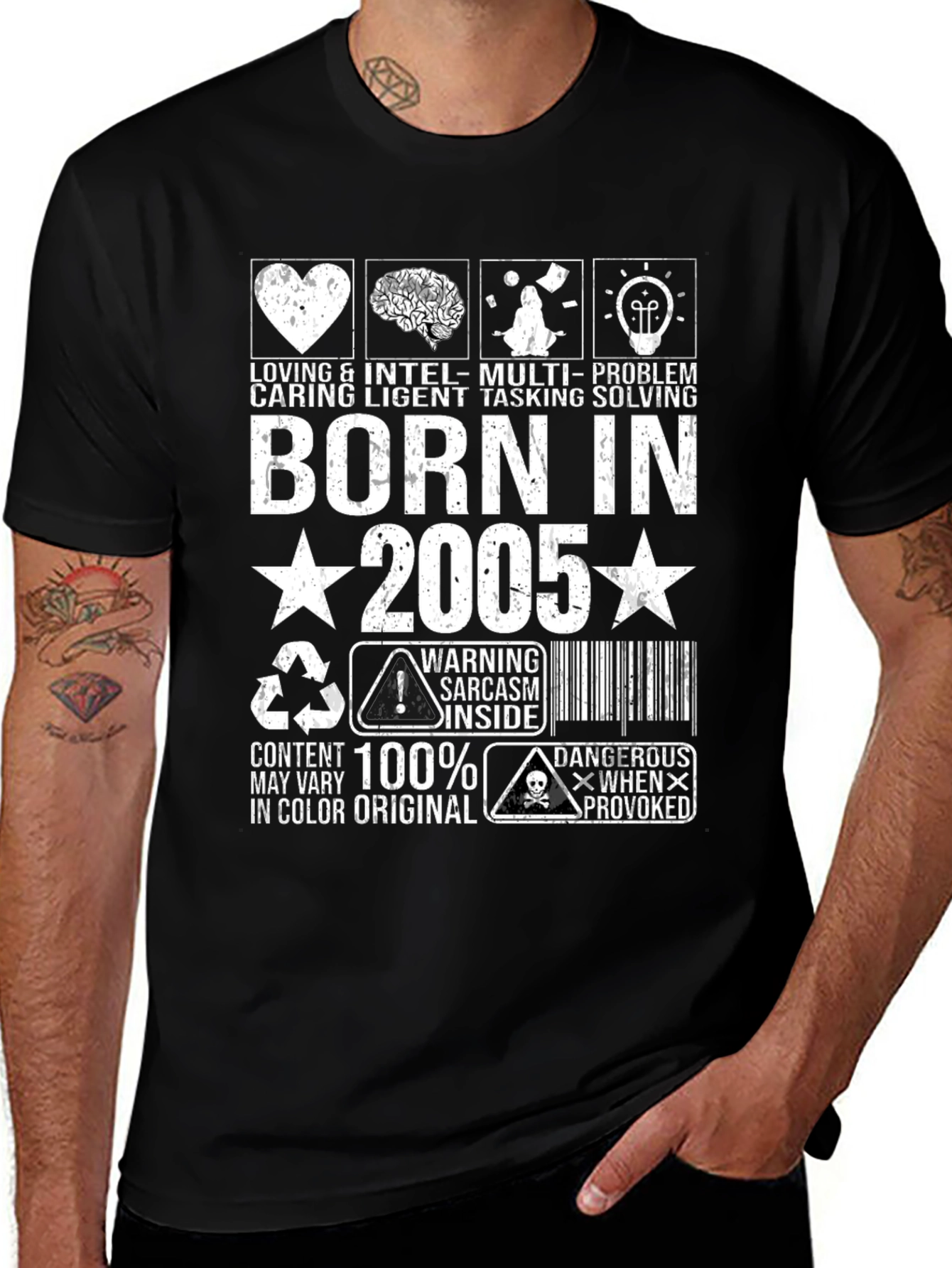 Camiseta Born in 2005 Negra