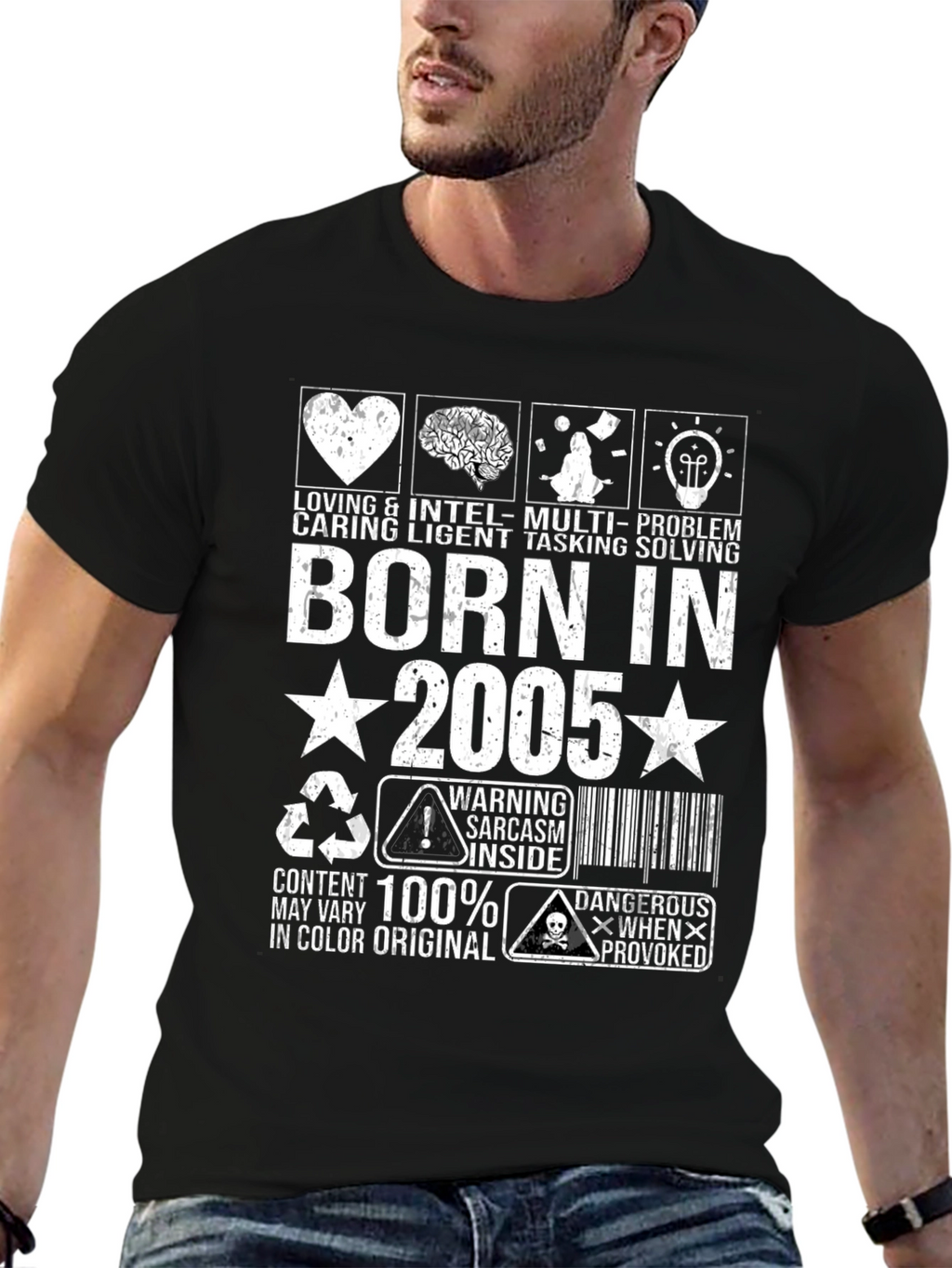 Camiseta Born in 2005 Negra