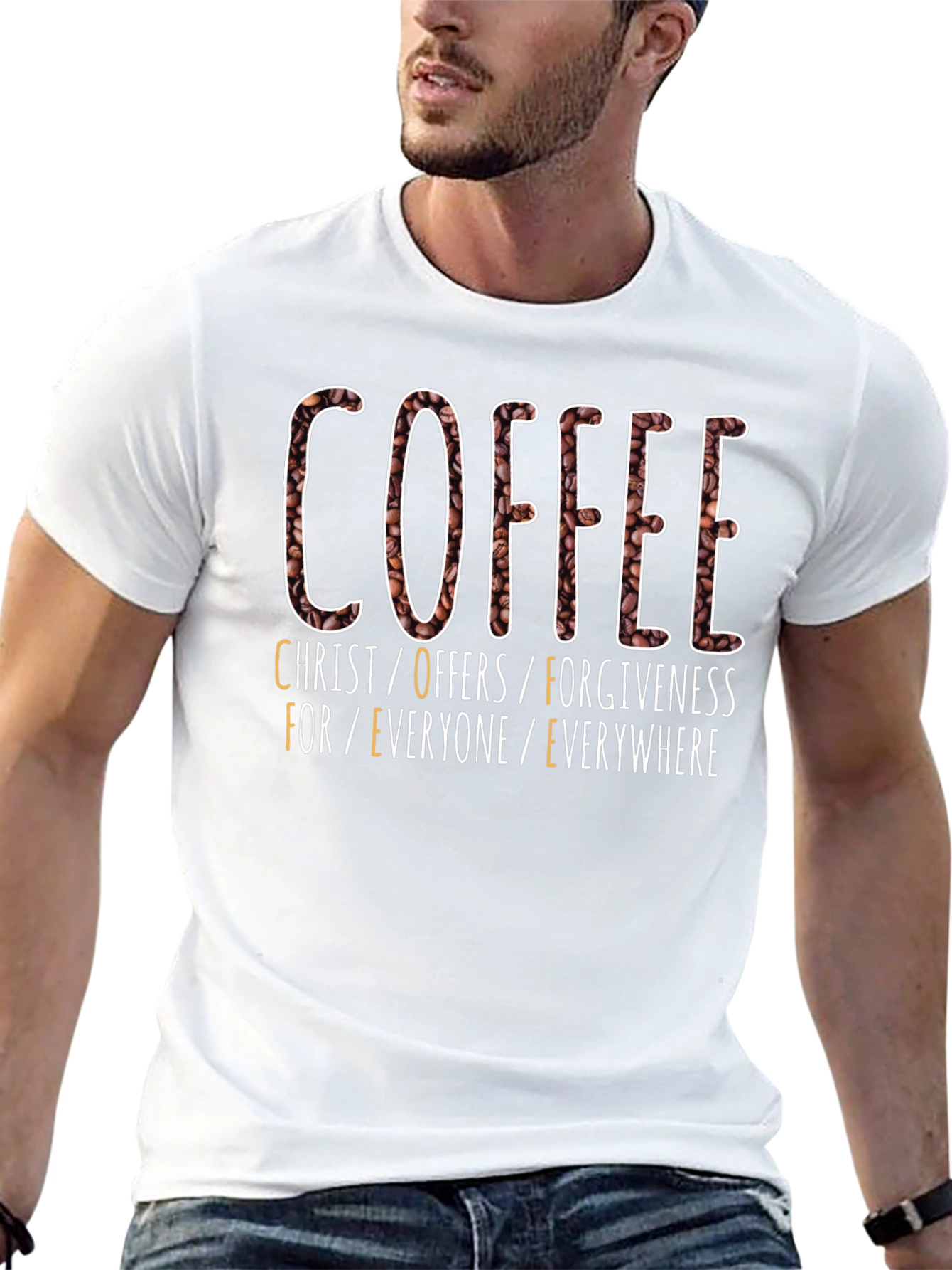 Camiseta Café: Cristo Ofrece Perdón