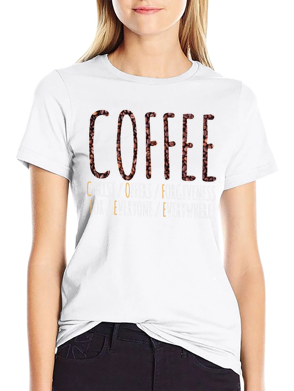 Camiseta Café: Cristo Ofrece Perdón