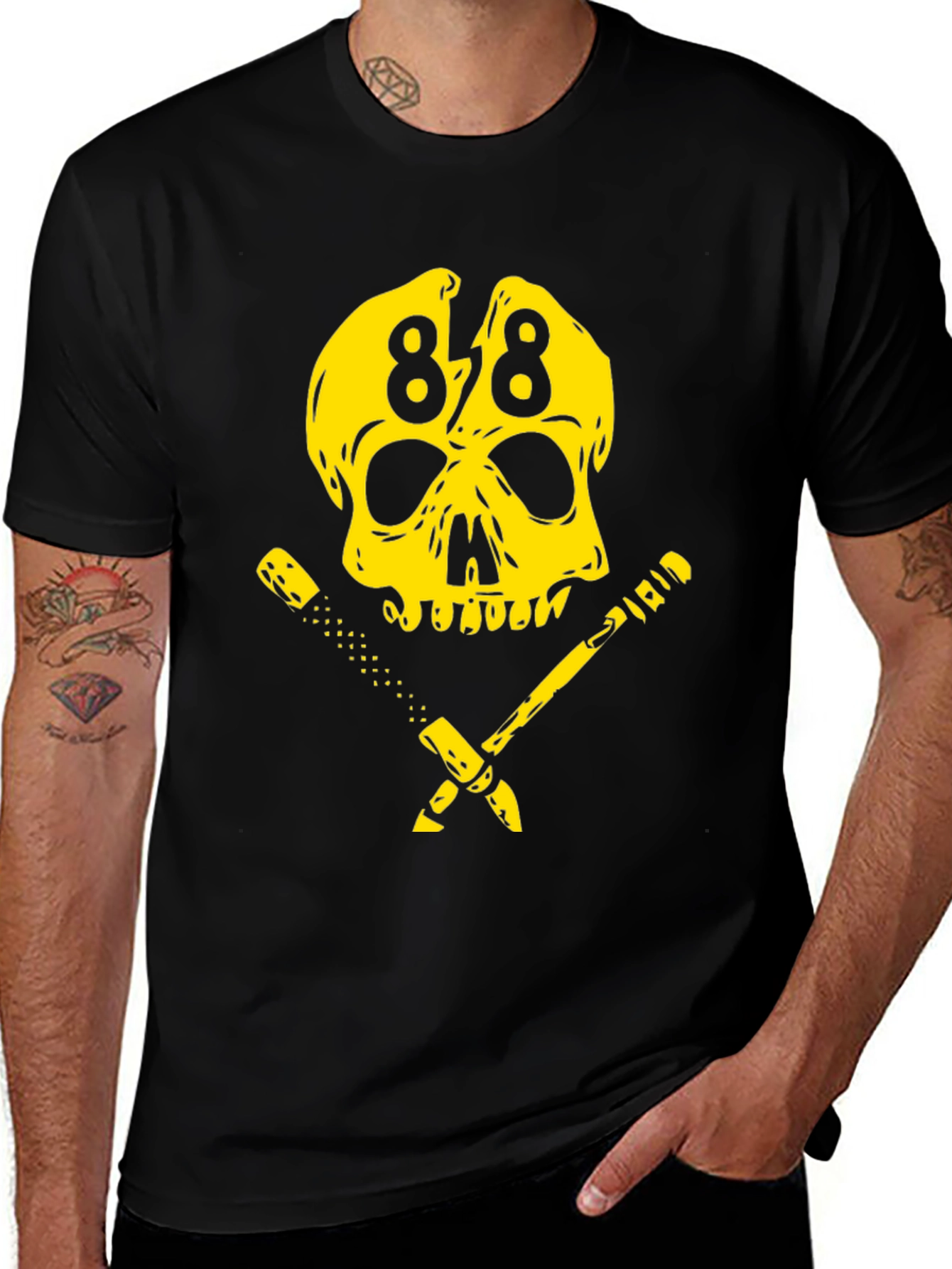 Camiseta Calavera 88 con Hachas Cruzadas - Estilo Único