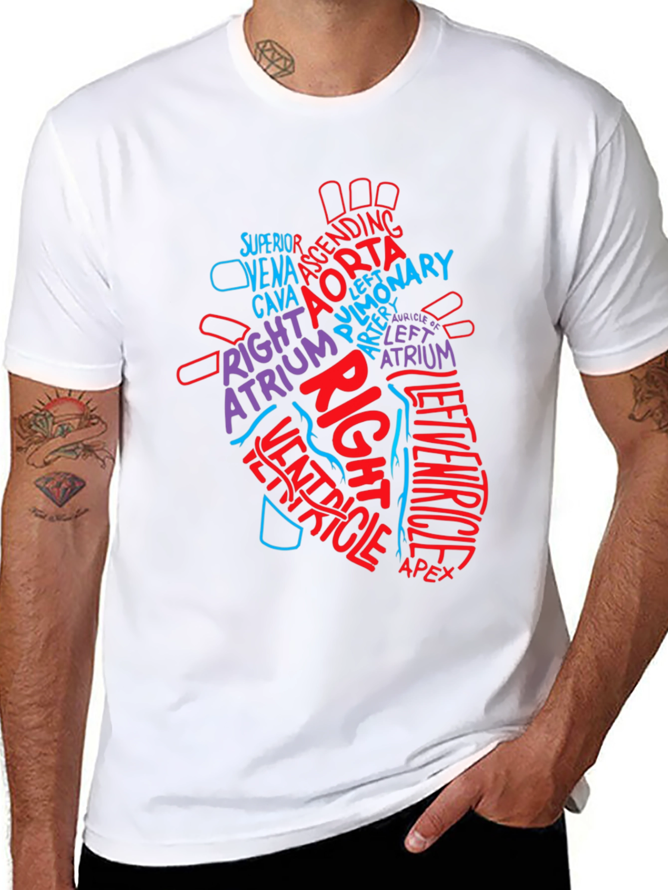 Camiseta Corazón Anatómico con Tipografía