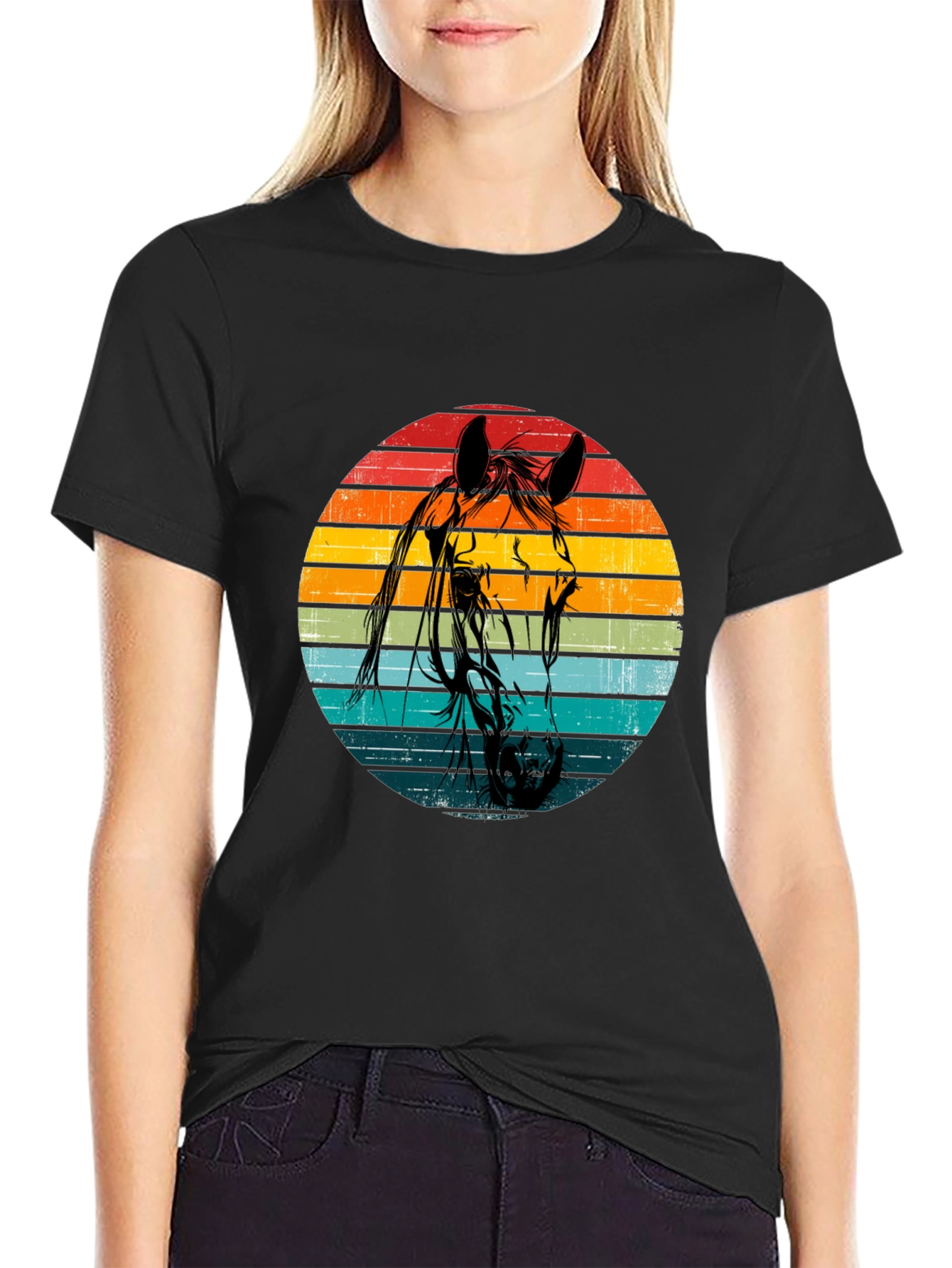Camiseta Hombre Vintage Diseño de Caballo