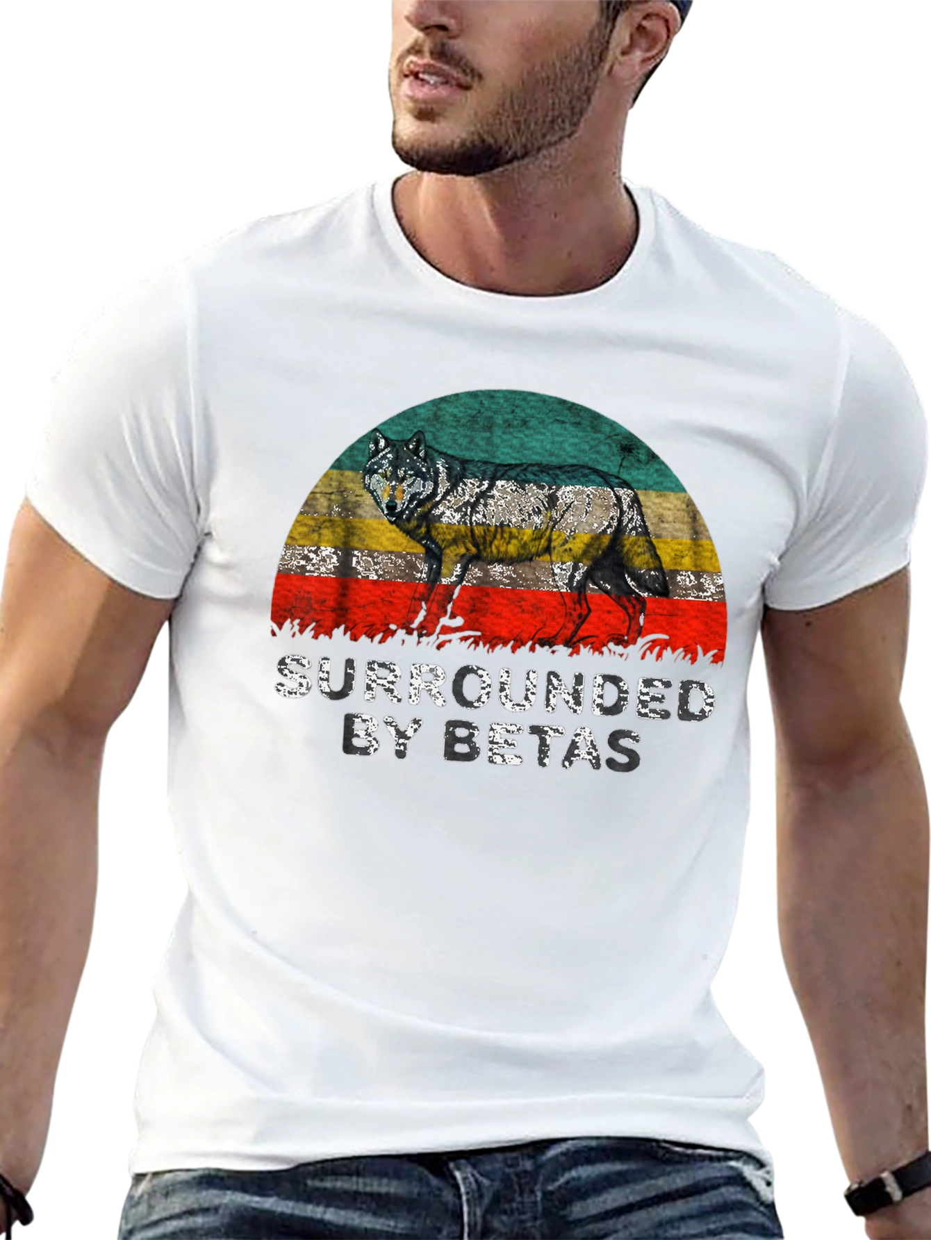 Camiseta Hombre Lobo Rodeado de Betas
