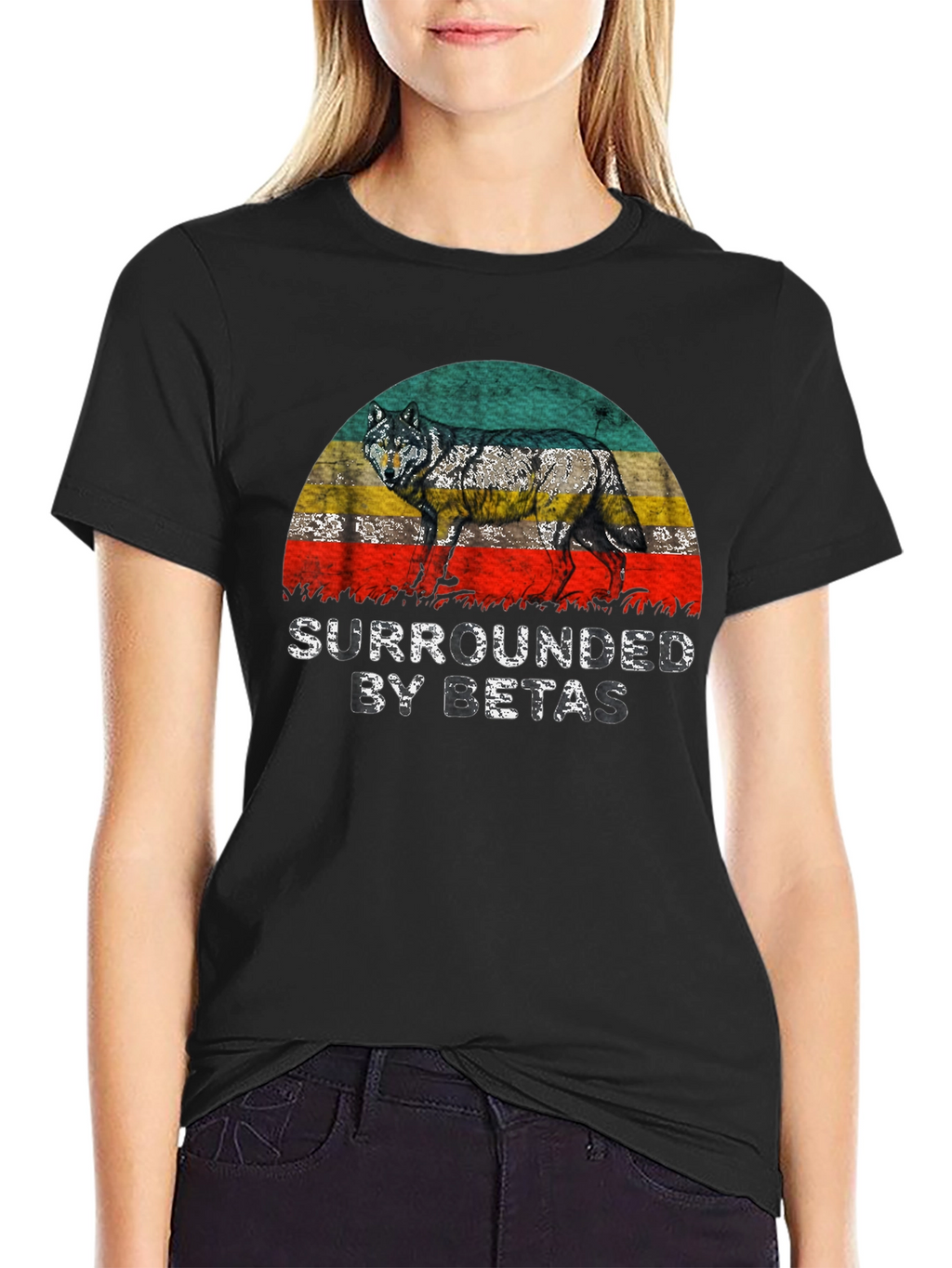 Camiseta Hombre Lobo Rodeado de Betas