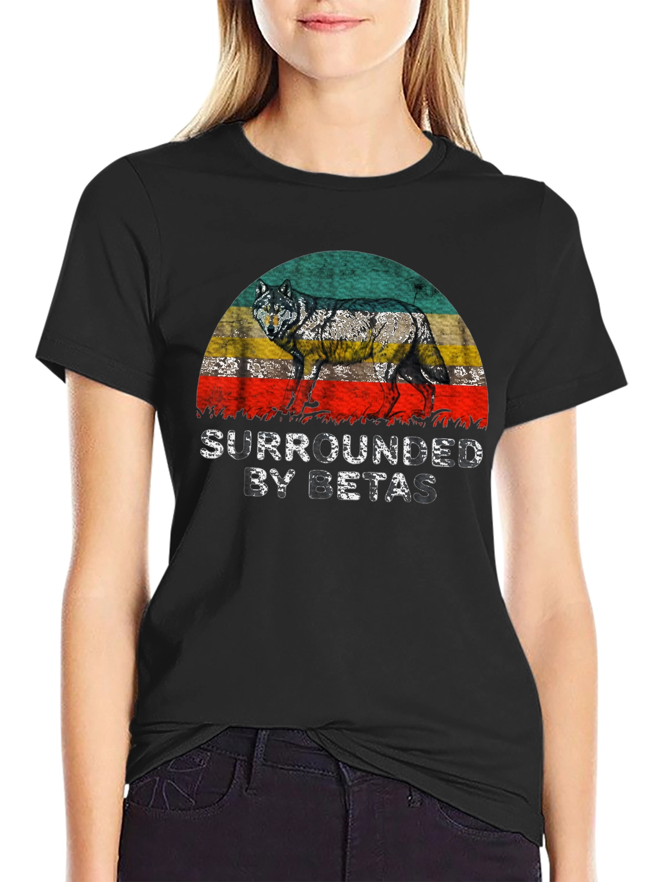 Camiseta Hombre Lobo Rodeado de Betas