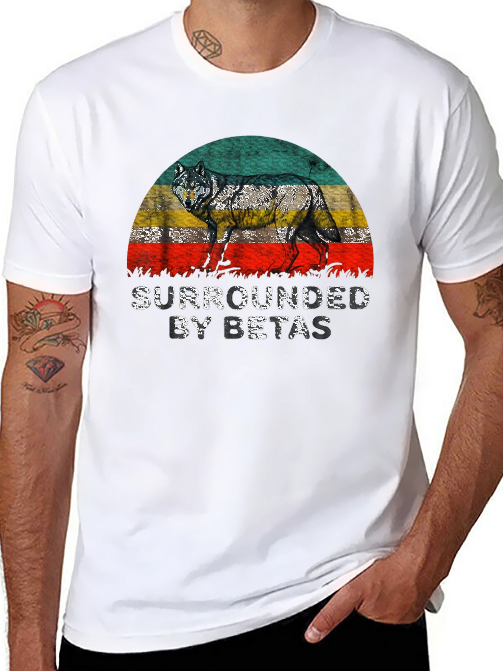 Camiseta Hombre Lobo Rodeado de Betas