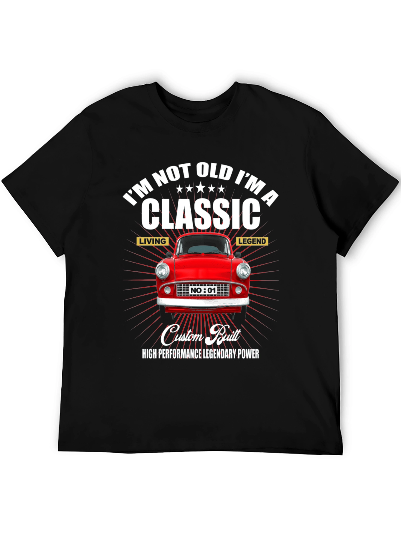 Camiseta Clásica para Hombre - Diseño de Coche Antiguo