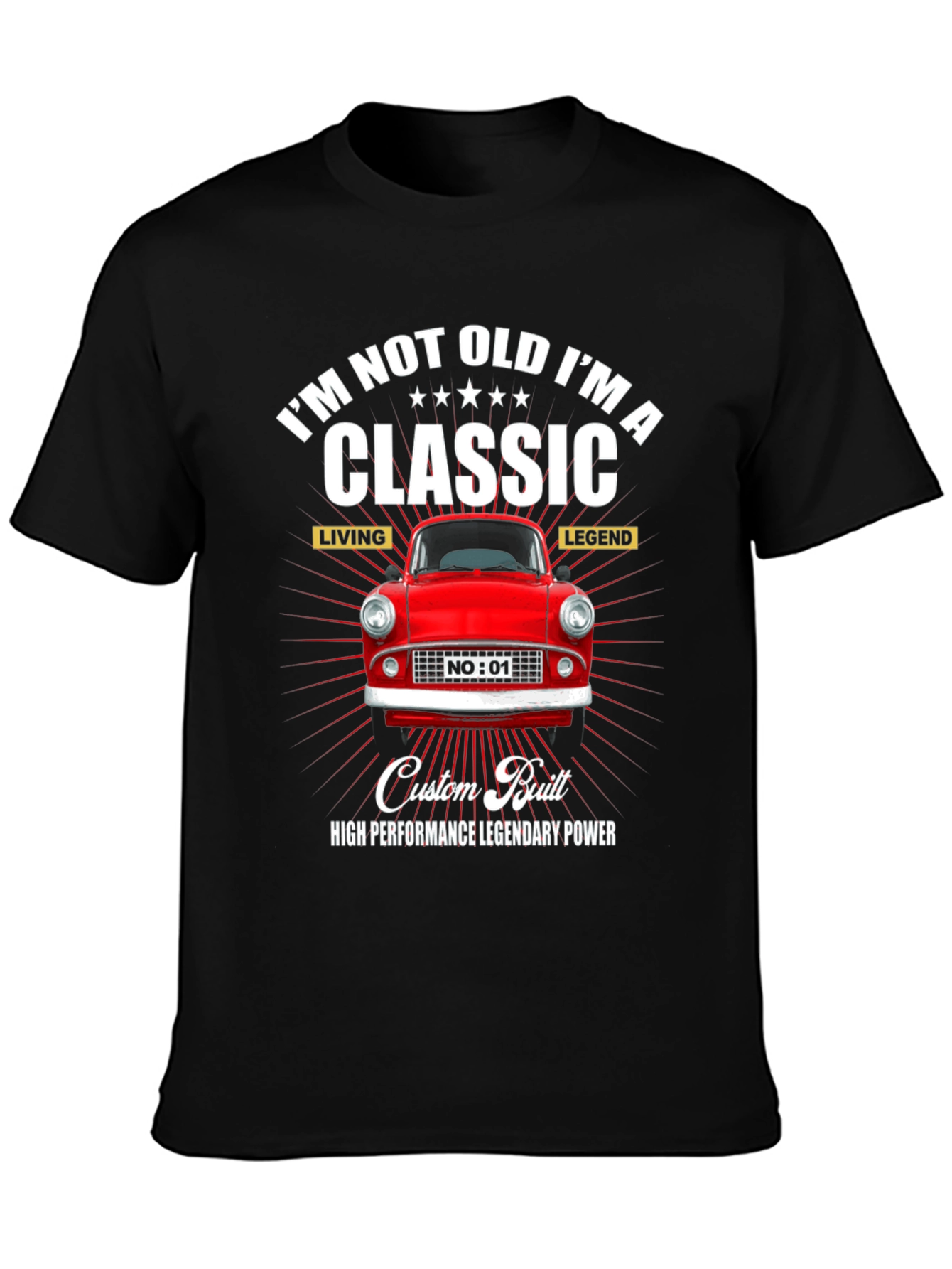 Camiseta Clásica para Hombre - Diseño de Coche Antiguo