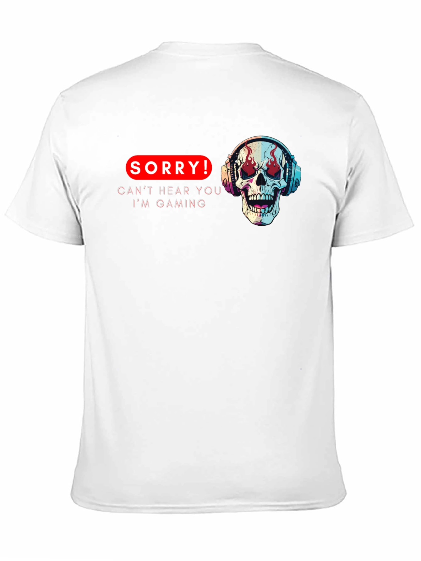Camiseta Gamer Calavera con Audífonos - Sorry!