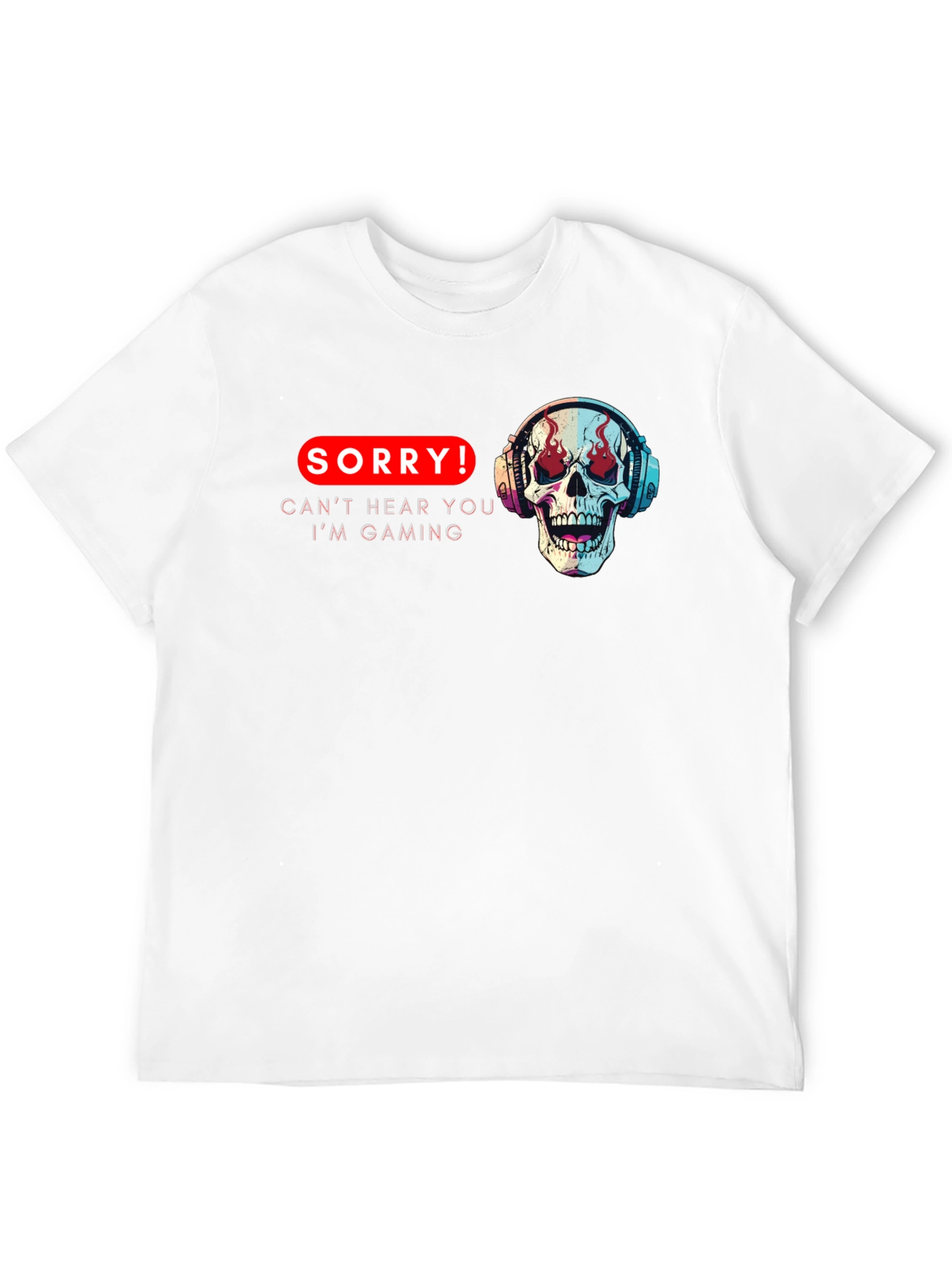 Camiseta Gamer Calavera con Audífonos - Sorry!